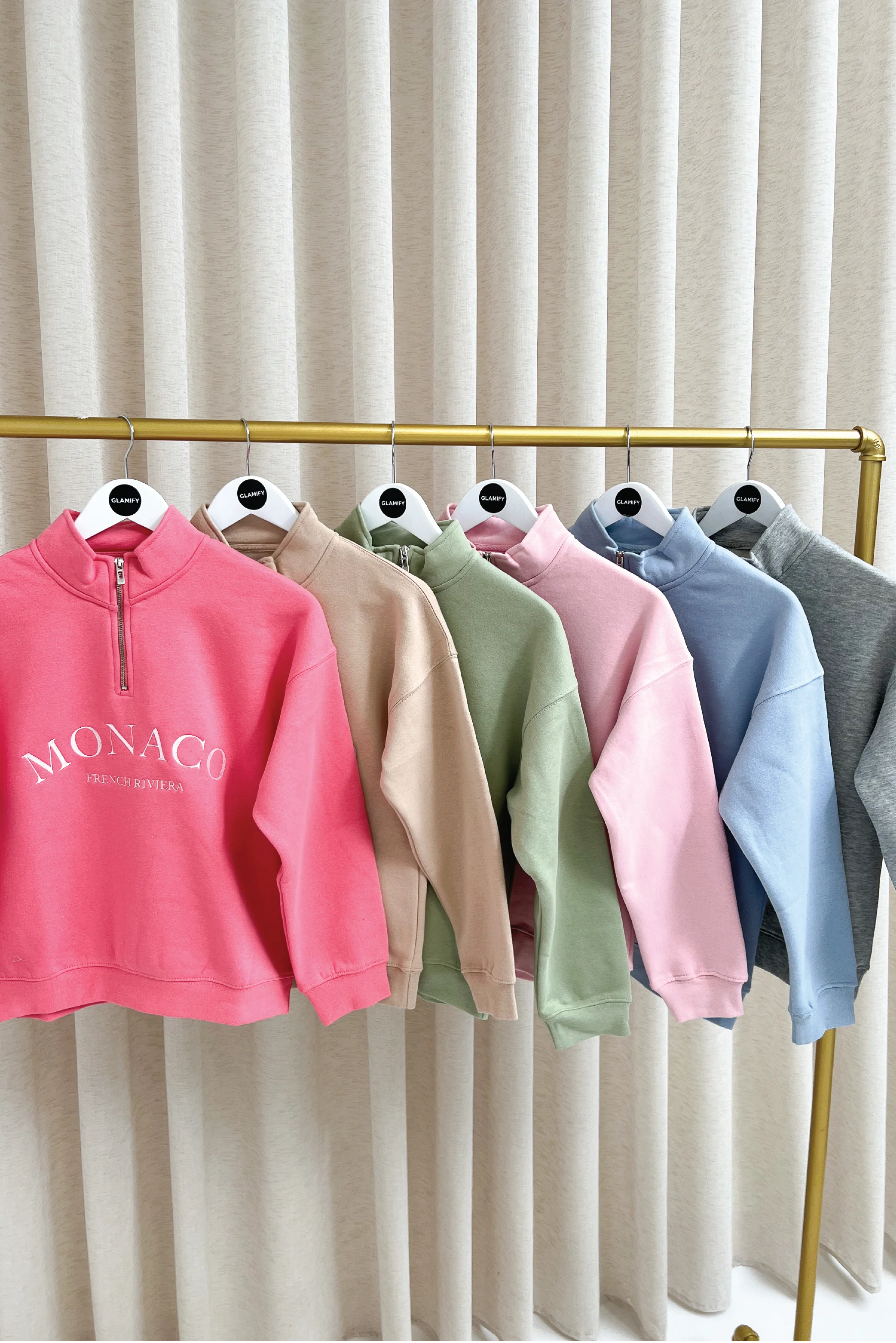 Mini monaco baby blue embroidered 3/4 zip sweater - Image 2