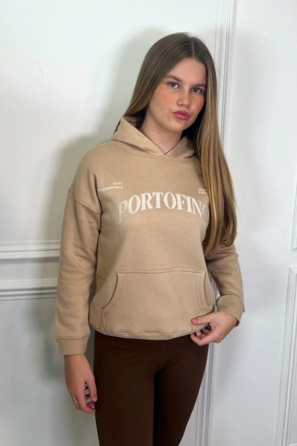 Mini Portofino stone embroidered hoodie loungewear - Image 3