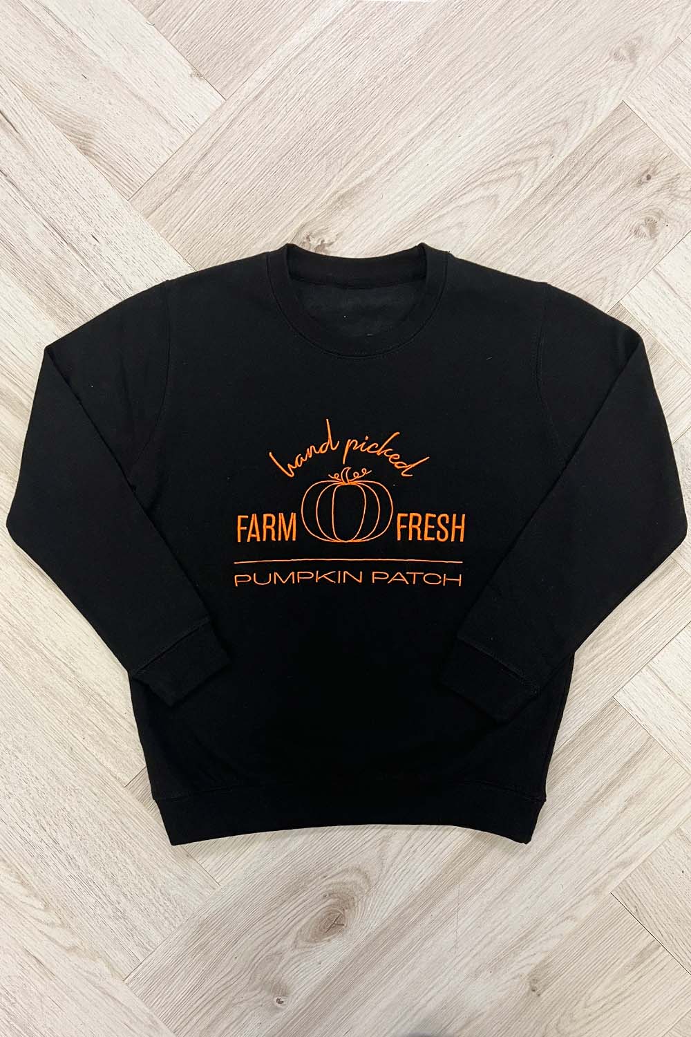 Mini Pumpkin patch black embroidered sweater - Image 2