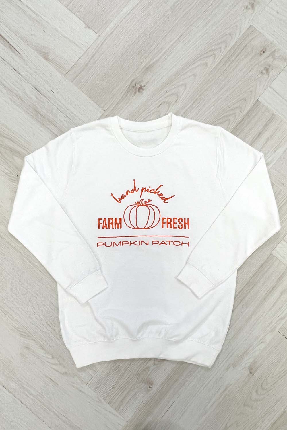 Mini Pumpkin patch white embroidered sweater - Image 2