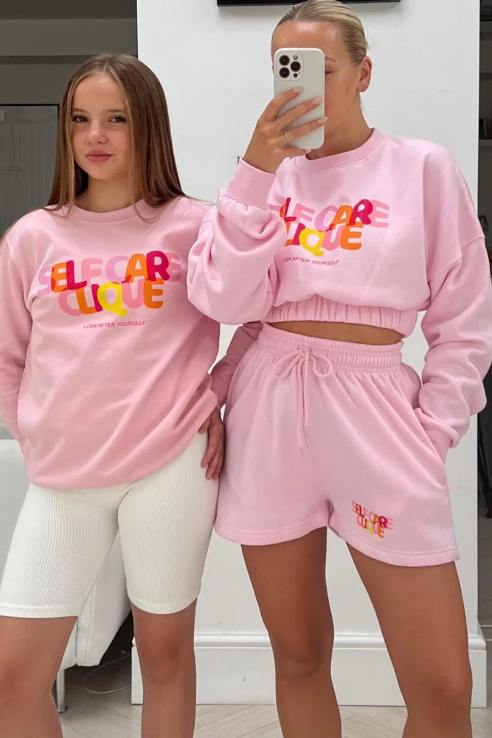 Mini self care clique pink printed sweater - Image 4