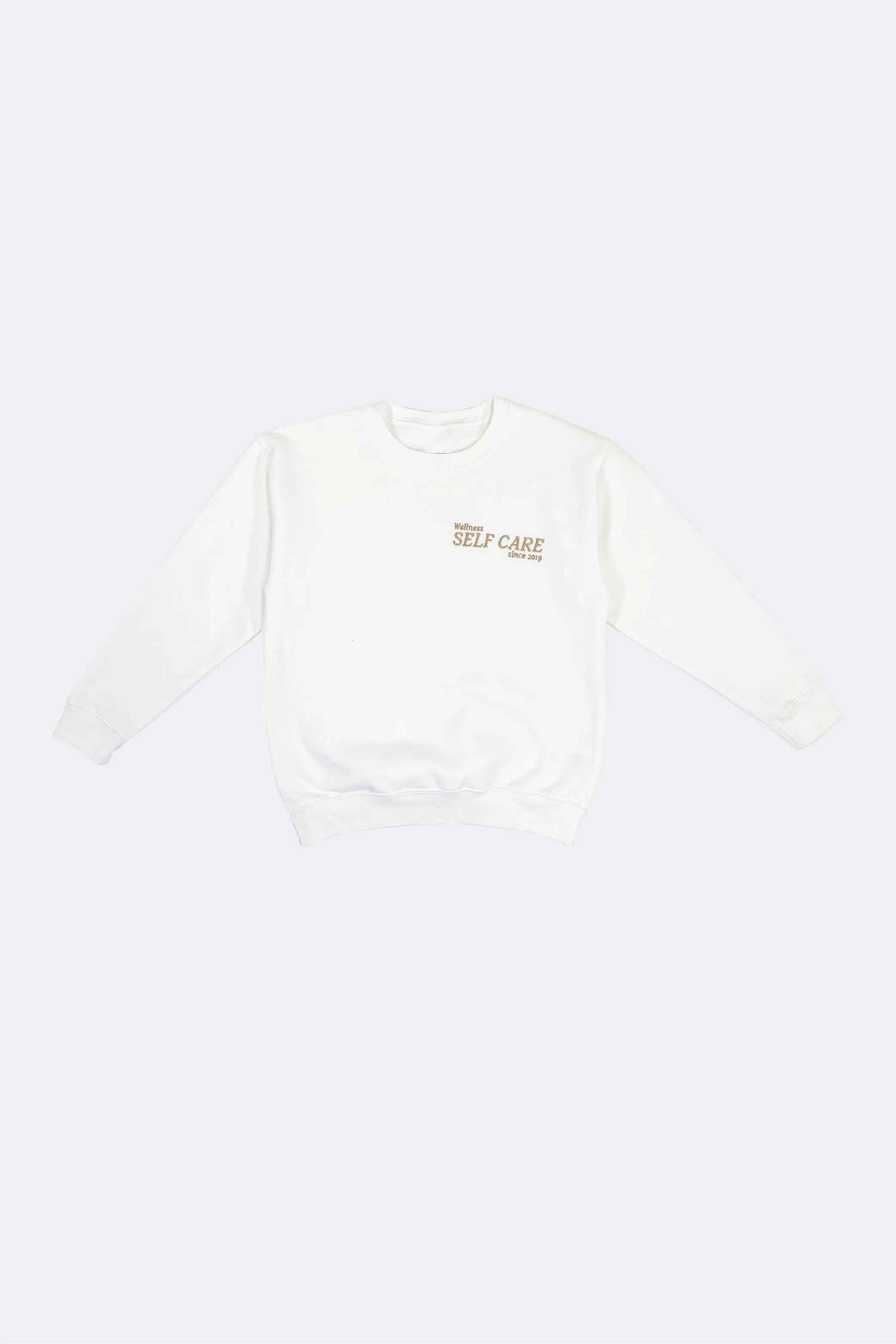 mini self care white crew neck sweater - Image 4