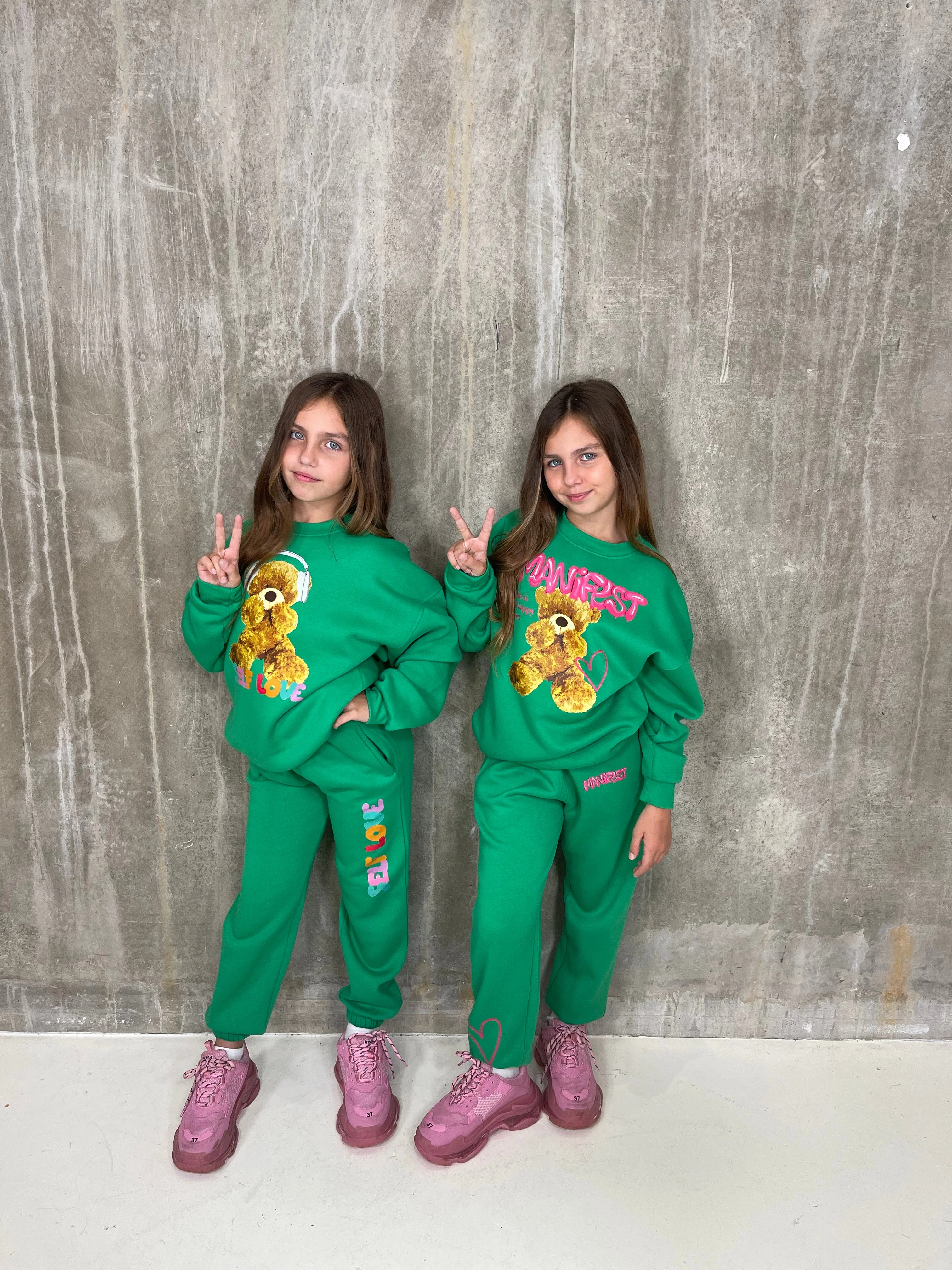 Mini self love Teddy green sweater loungewear set - Image 6