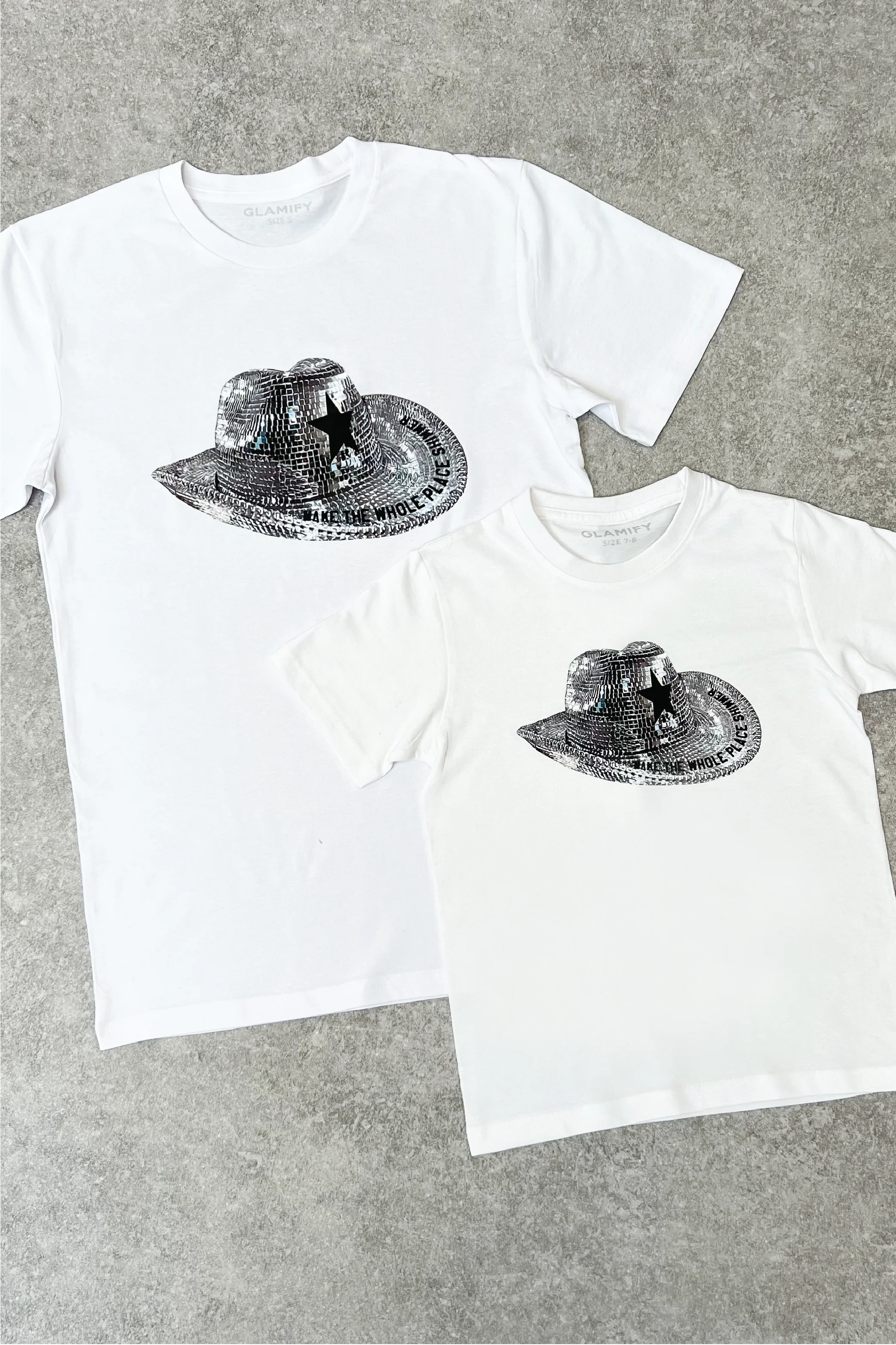 Mini Shimmer eras printed white t-shirt