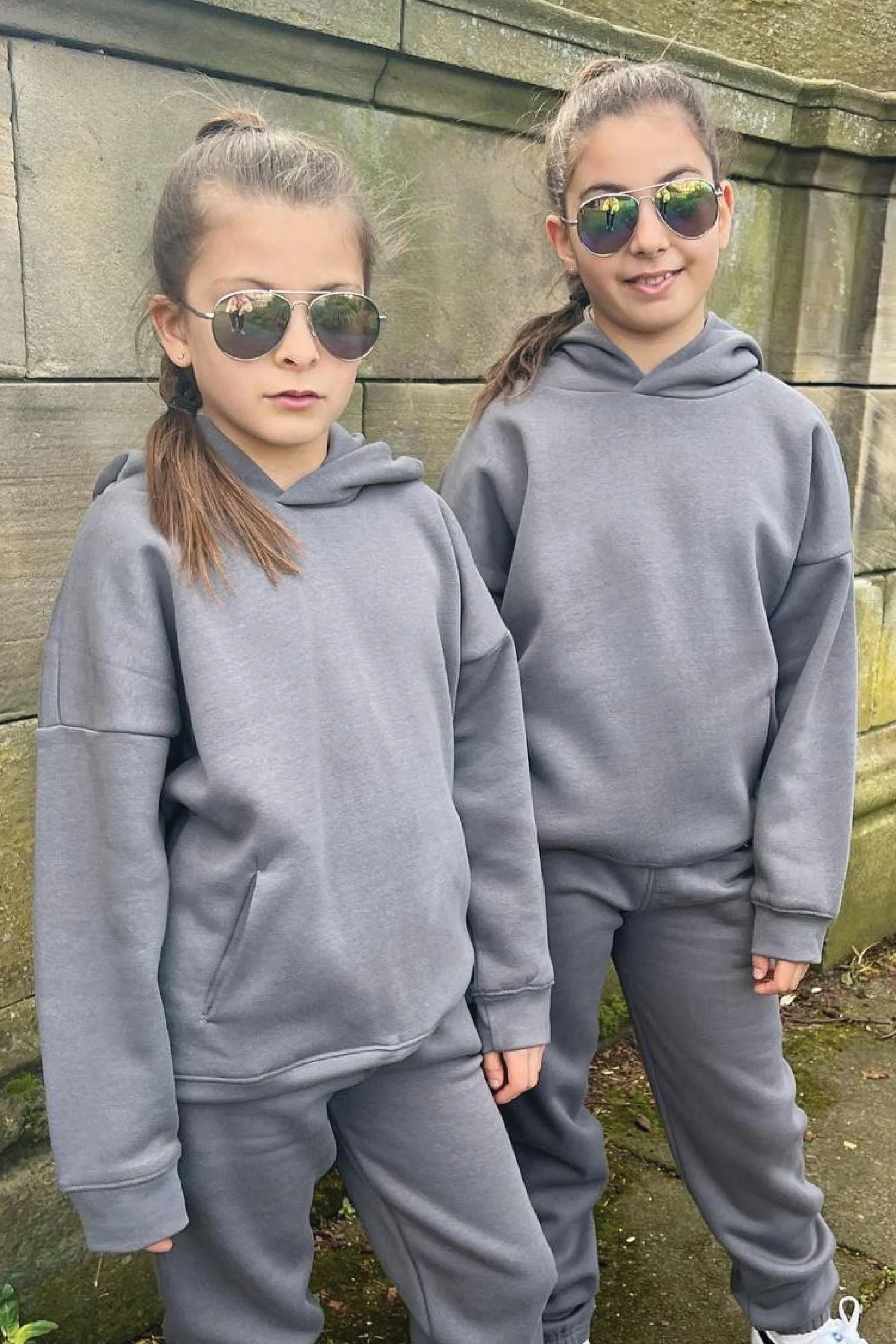 Mini steel grey premium essential hoodie