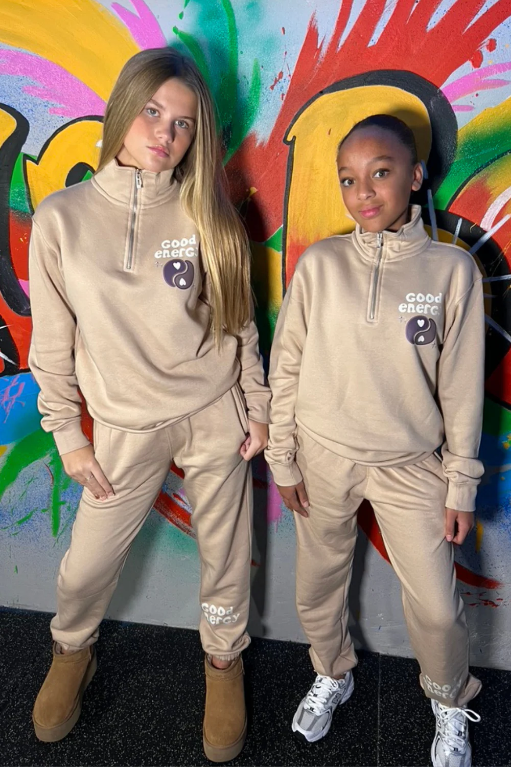Mini stone good energy 3/4 zip sweater jogger loungewear - Image 2