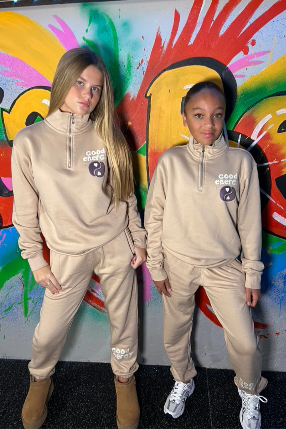 Mini stone good energy 3/4 zip sweater jogger loungewear - Image 3
