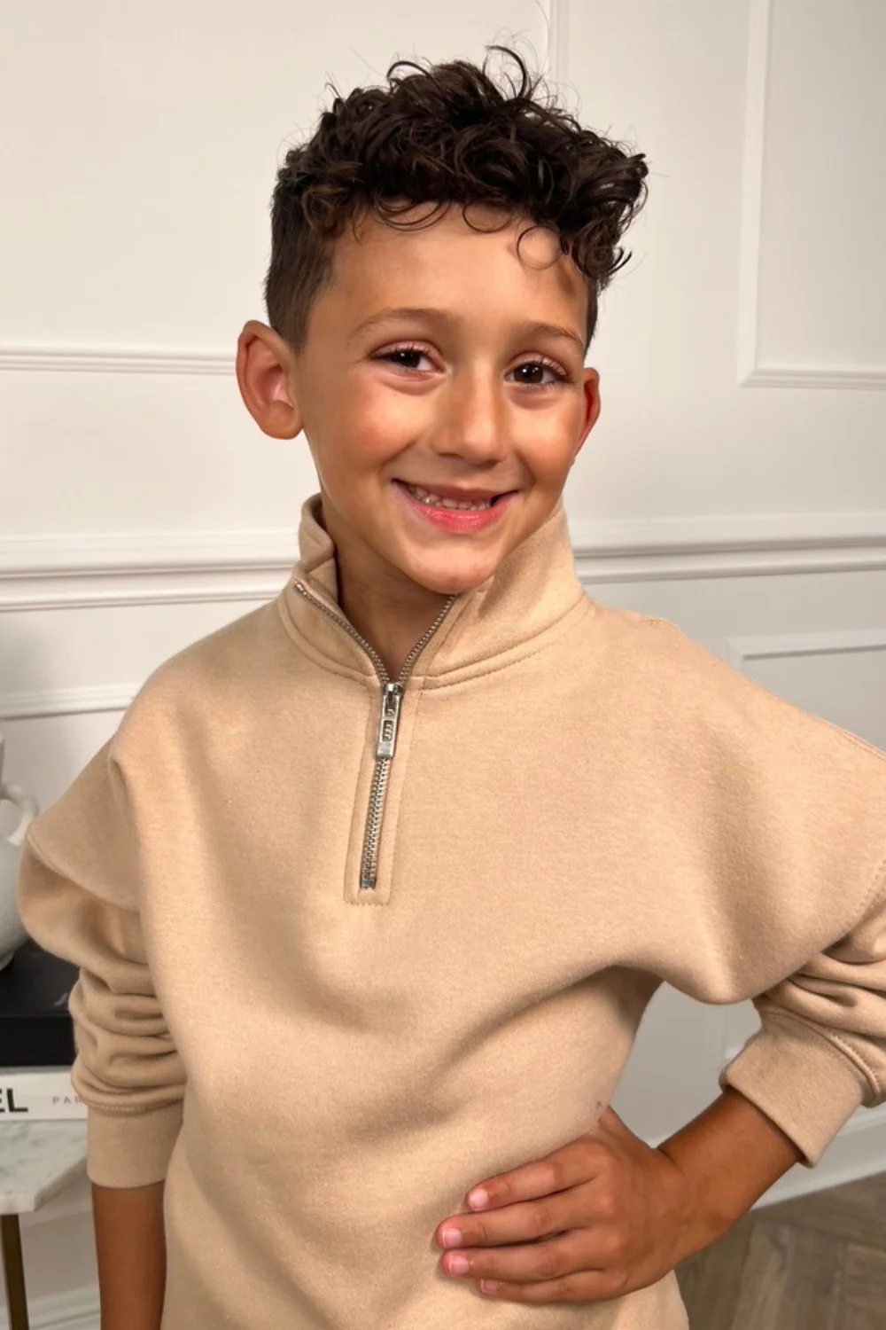 Mini stone premium essential 3/4 zip sweater - Image 2