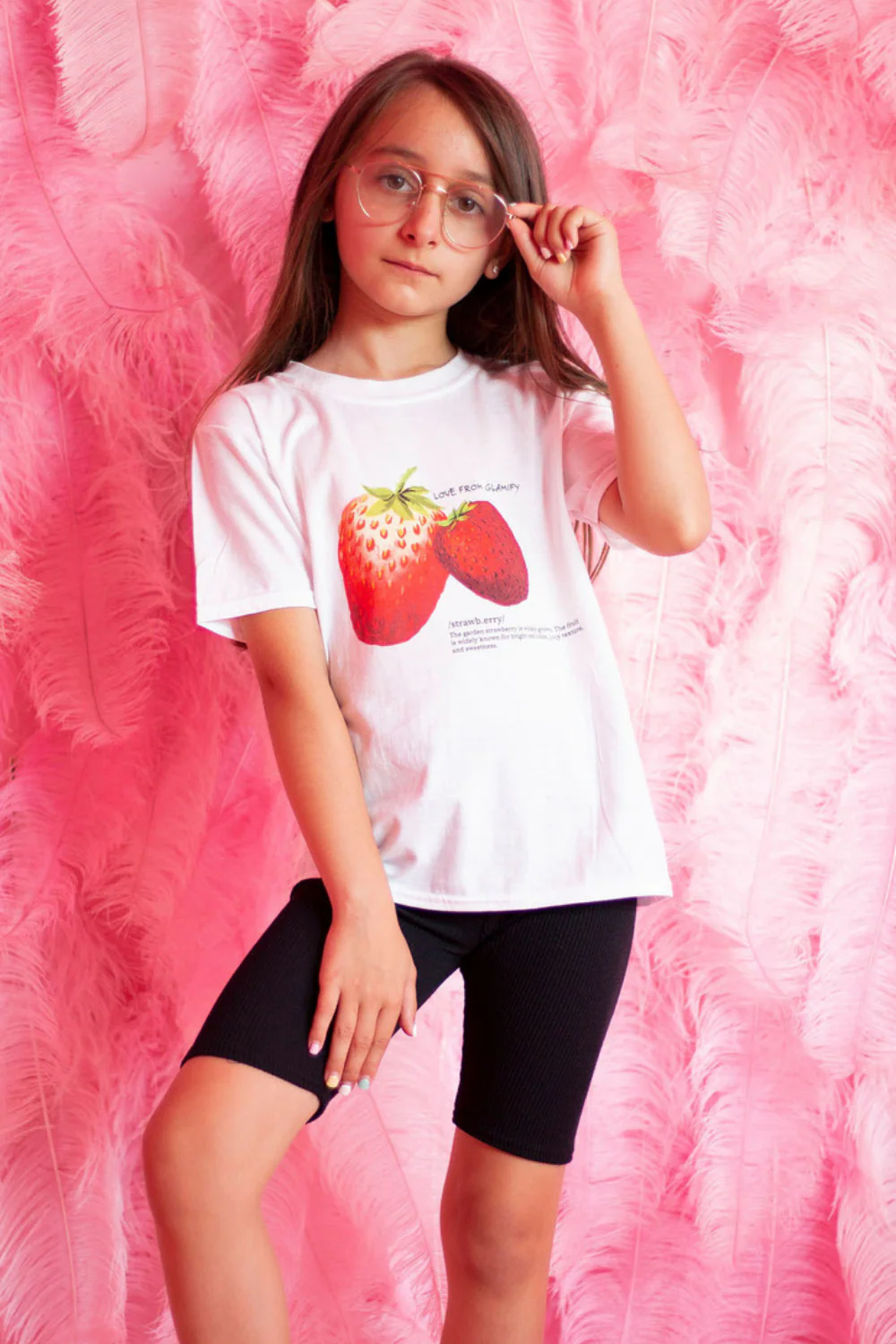 Mini strawberry print cycling short coord