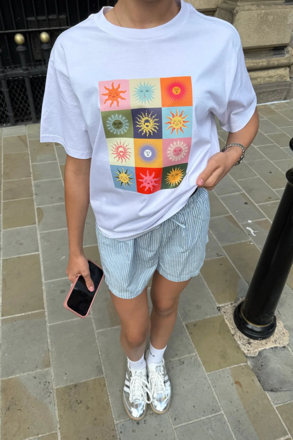 Mini Sun white premium printed t-shirt - Image 3
