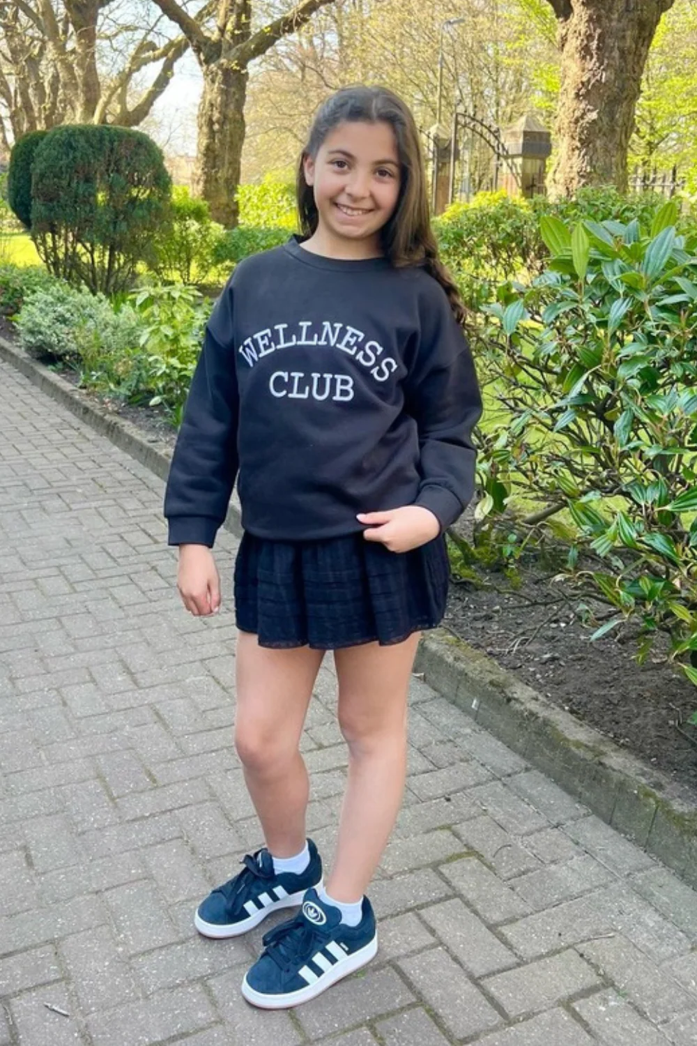 Mini wellness club black embroidered sweater - Image 2