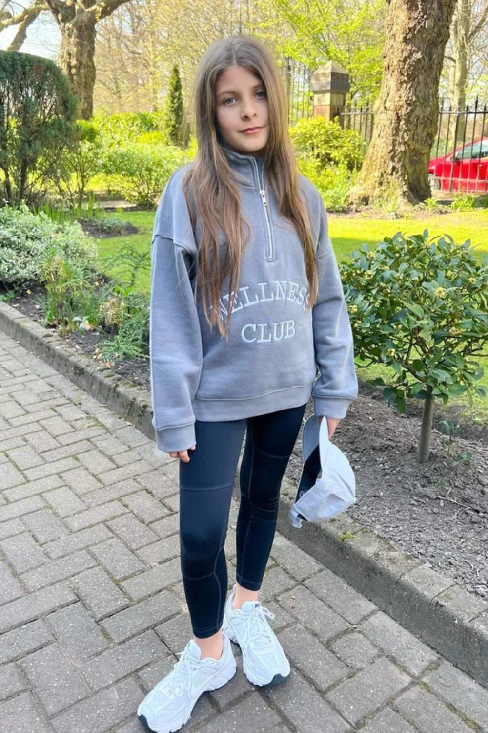 Mini Wellness club steel grey embroidered 3/4 sweater - Image 2
