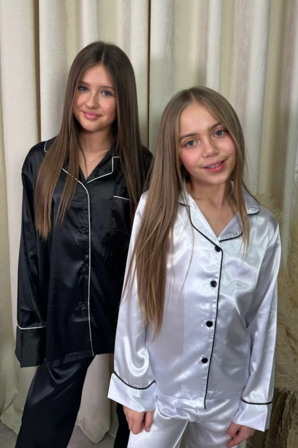 Mini Casey white Satin Pyjamas - Image 2