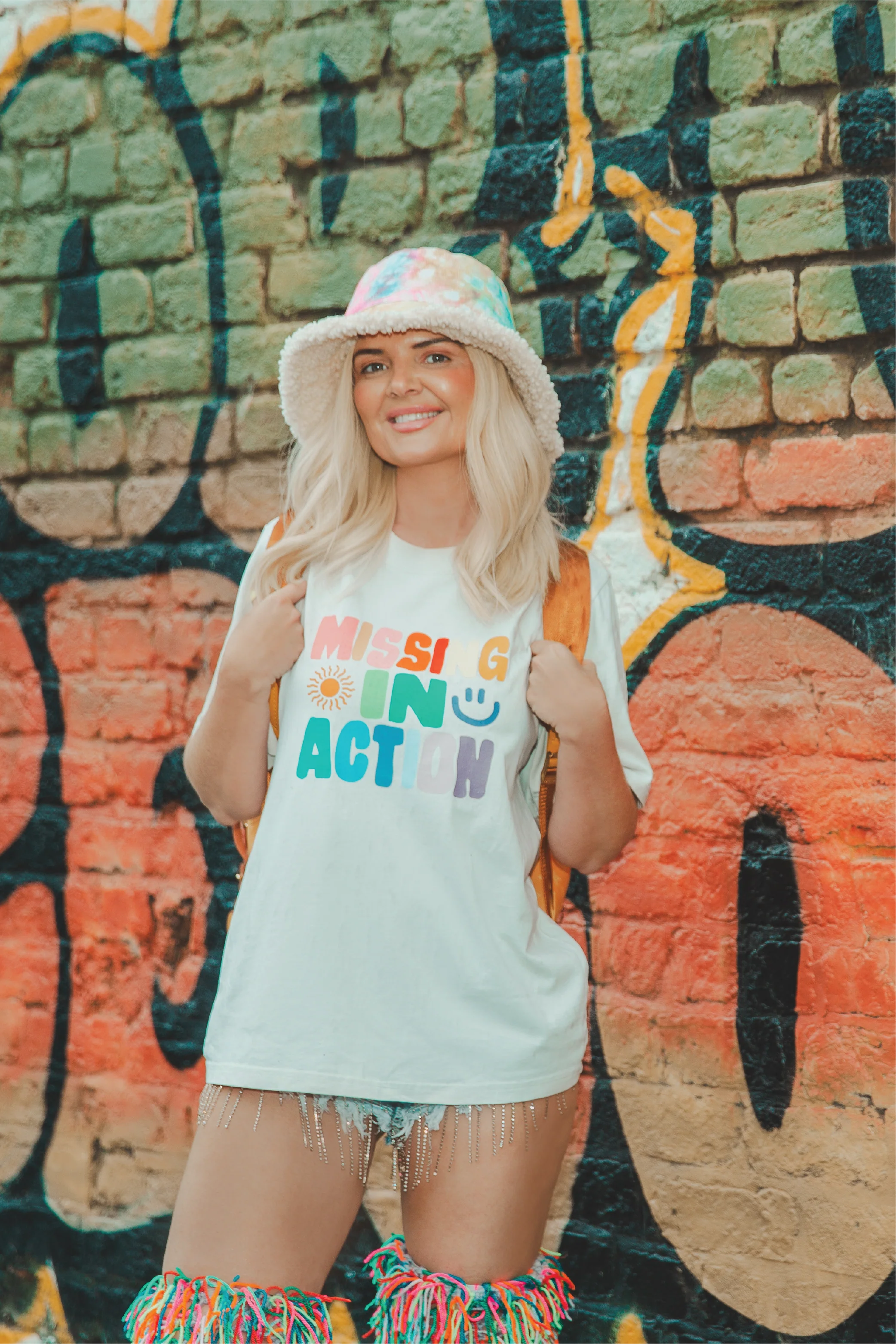 Missing in action faded bone heavyweight printed t-shirt - Image 3