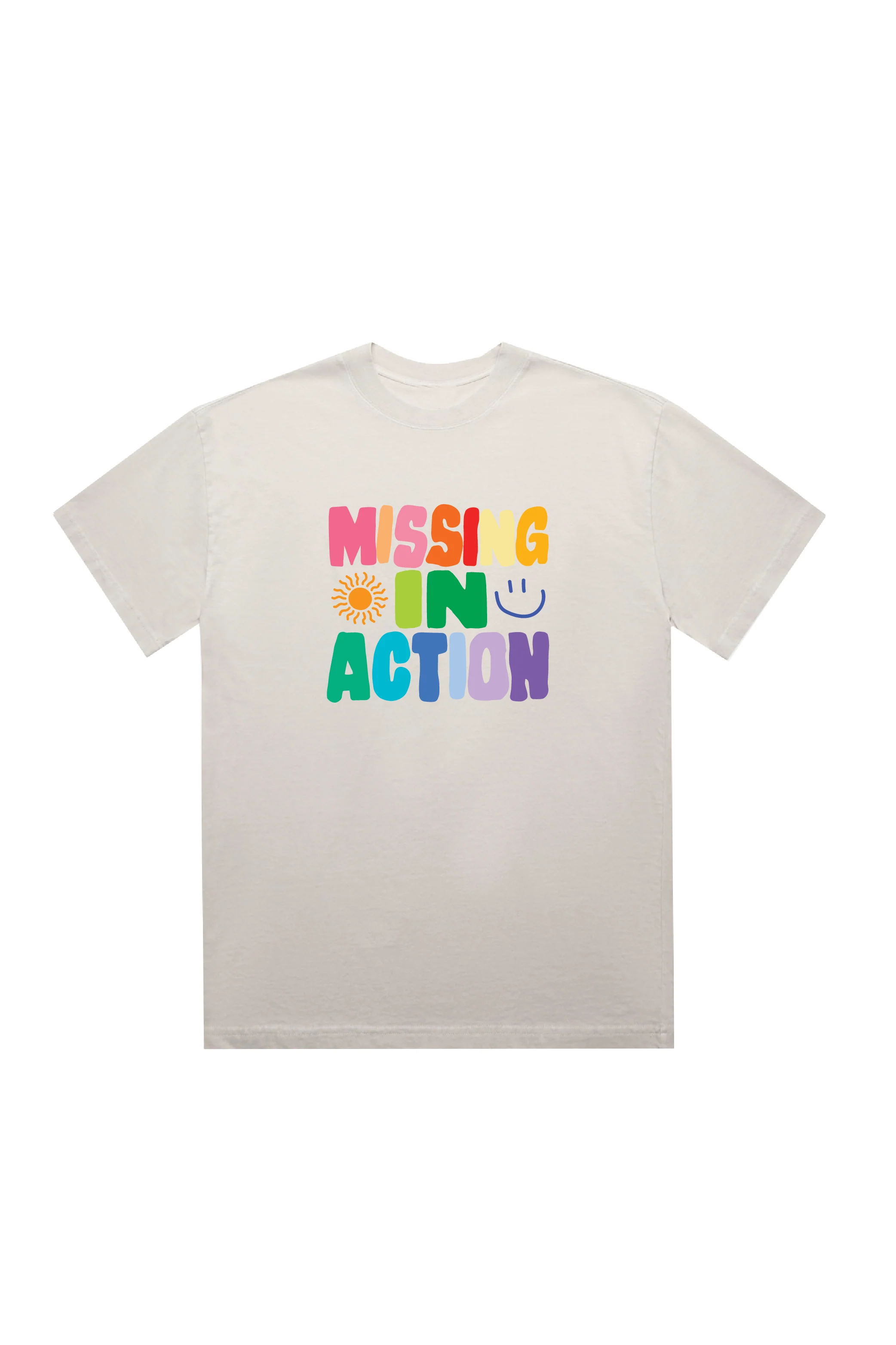 Missing in action faded bone heavyweight printed t-shirt - Image 4