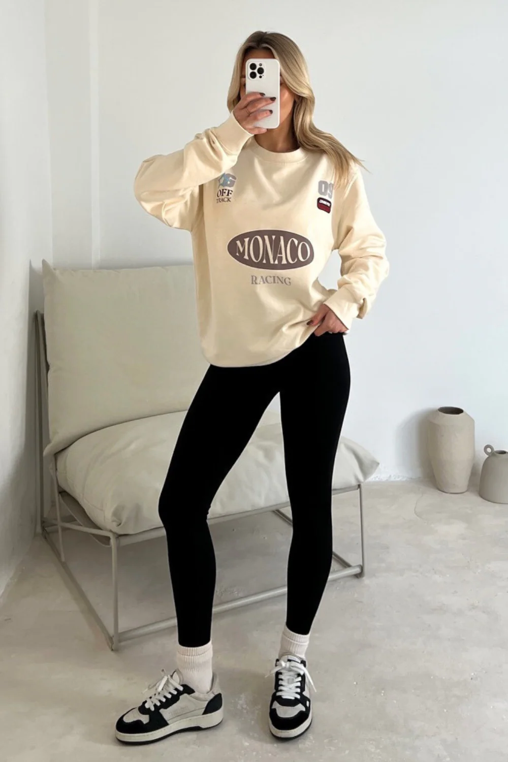 Monaco ecru printed sweater - Image 2