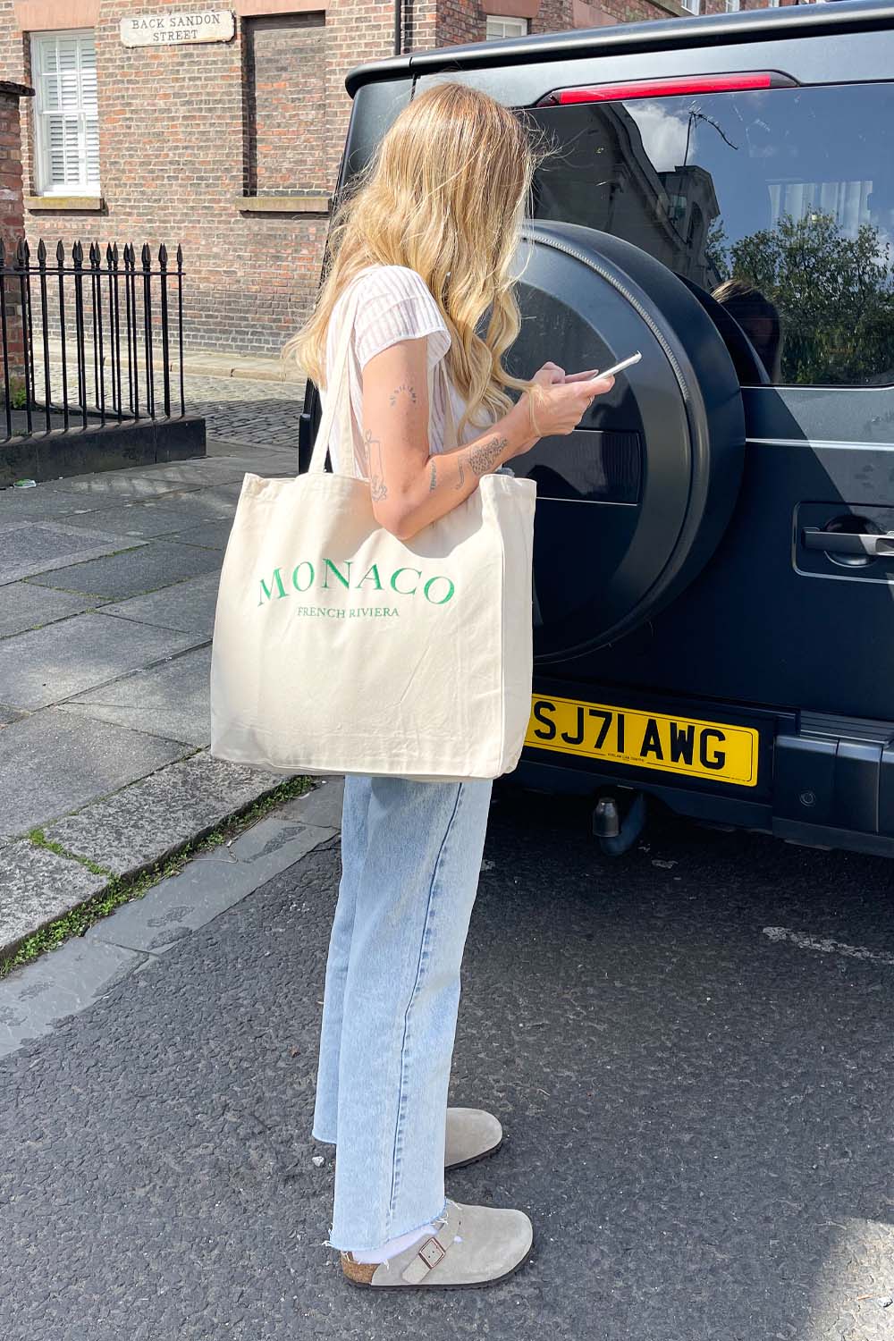Monaco embroidered Tote bag - Image 3