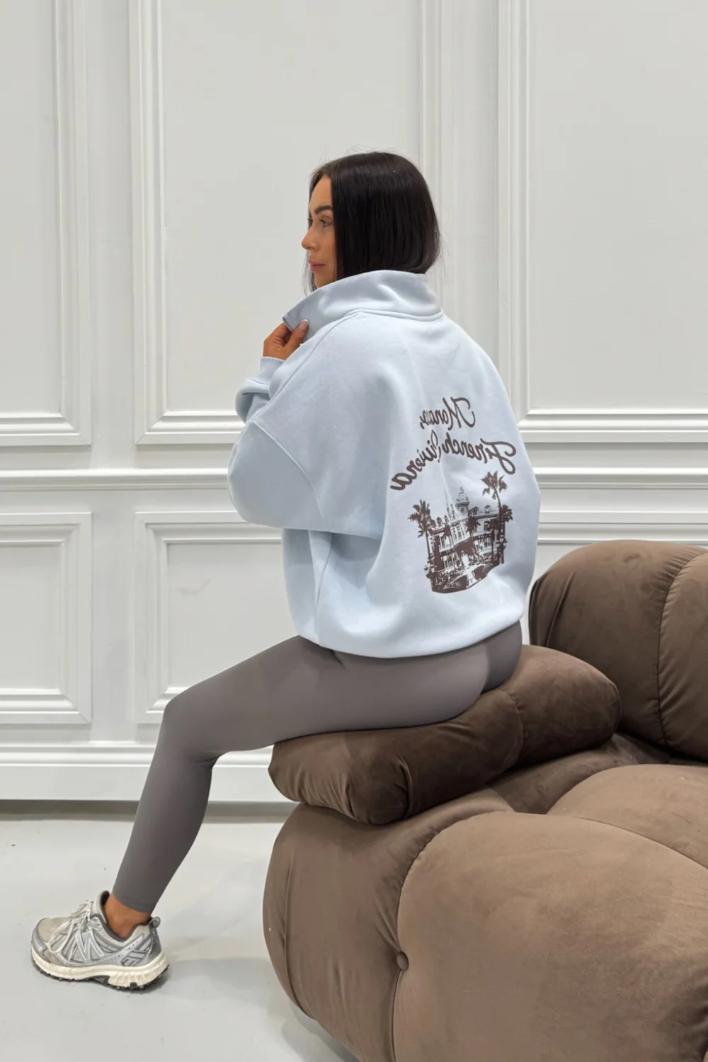 MONACO FRENCH RIVIERA BABY BLUE PRINTED 3/4 ZIP - Image 2