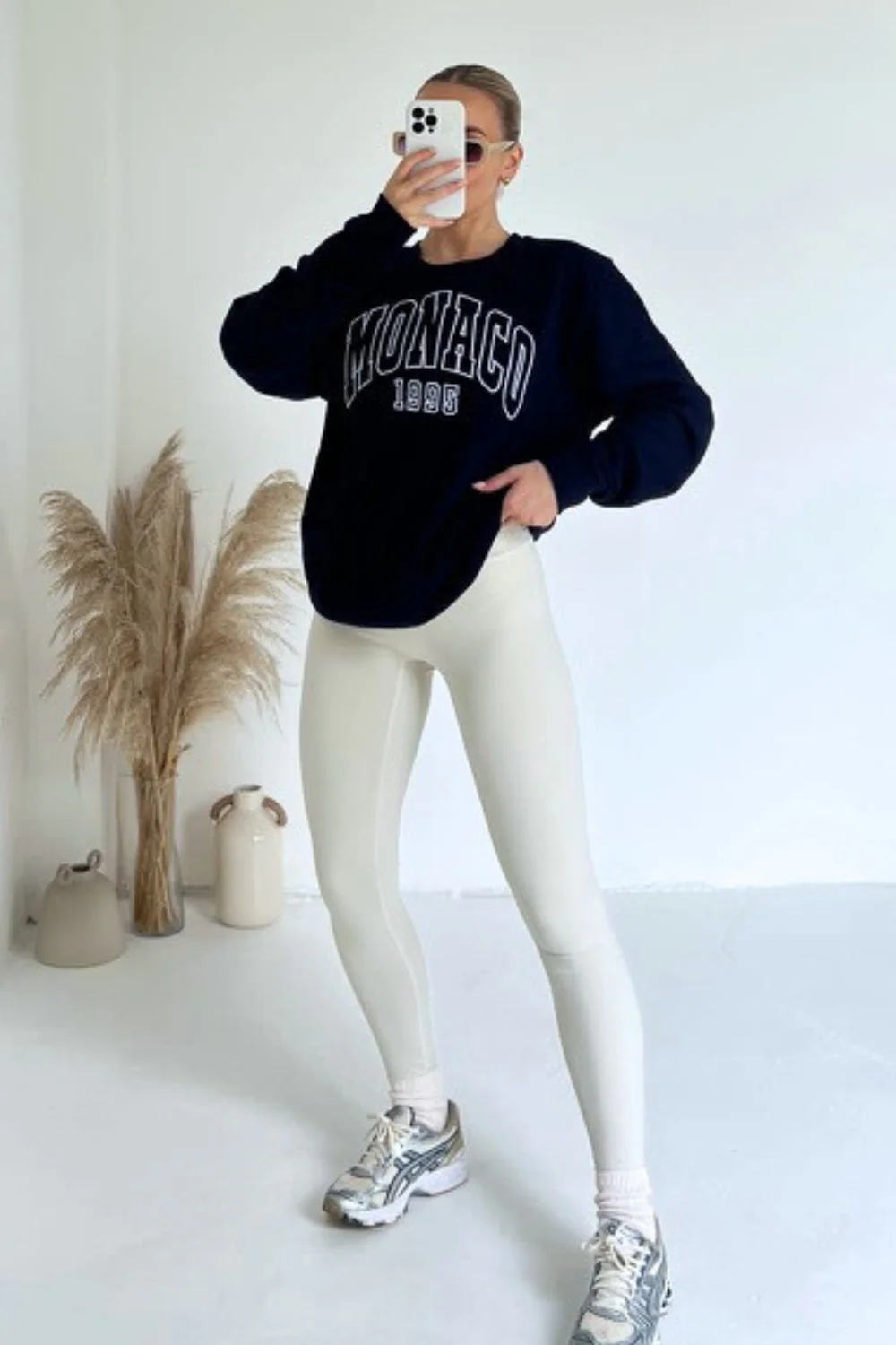 Monaco navy embroidered sweater premium essentials - Image 2