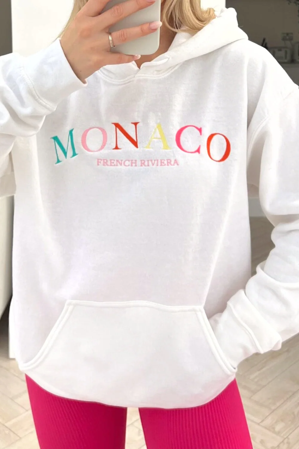Monaco White & multi embroidered hoodie - Image 3