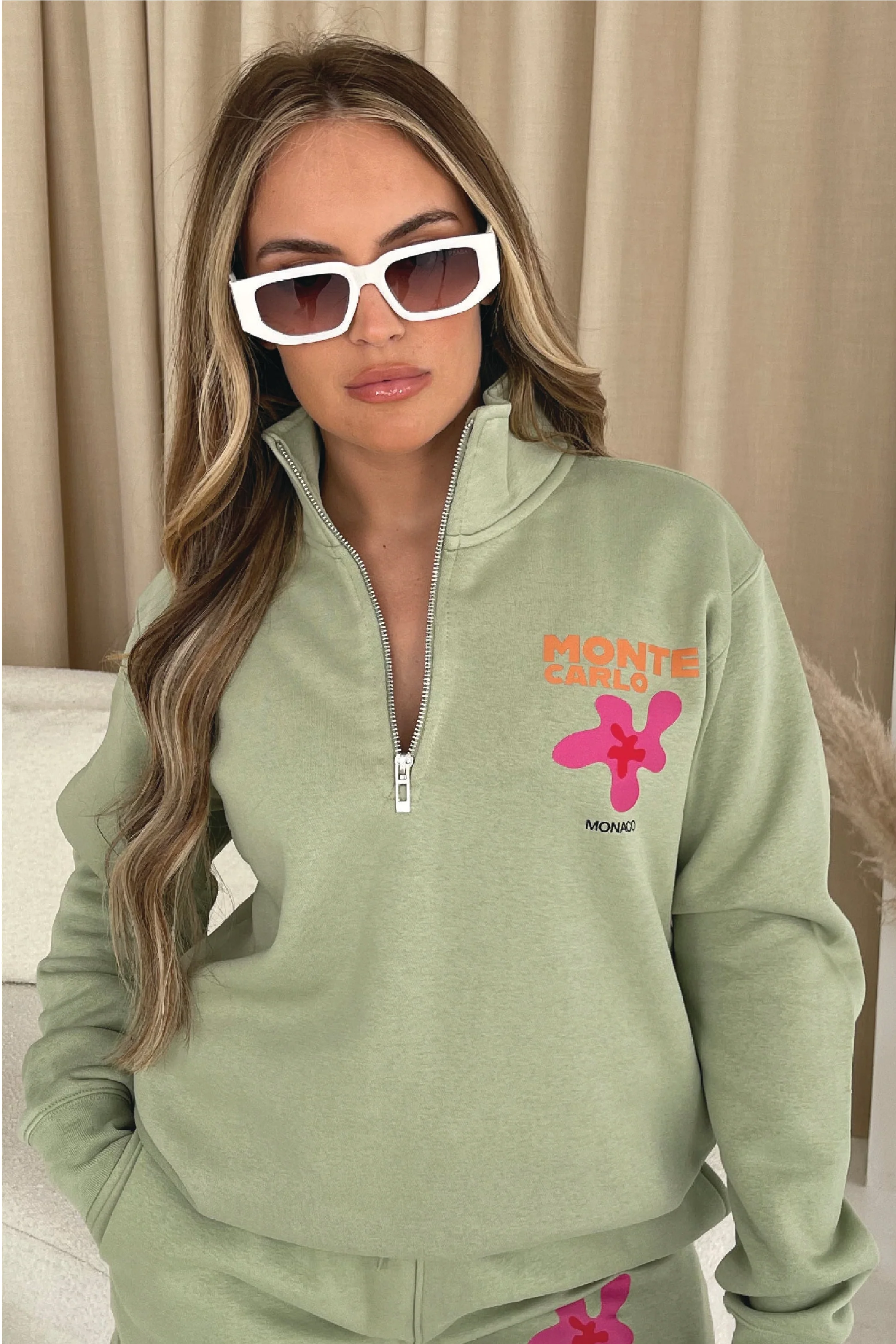 Monte Carlo Sage 3/4 zip sweatshirt premium essential