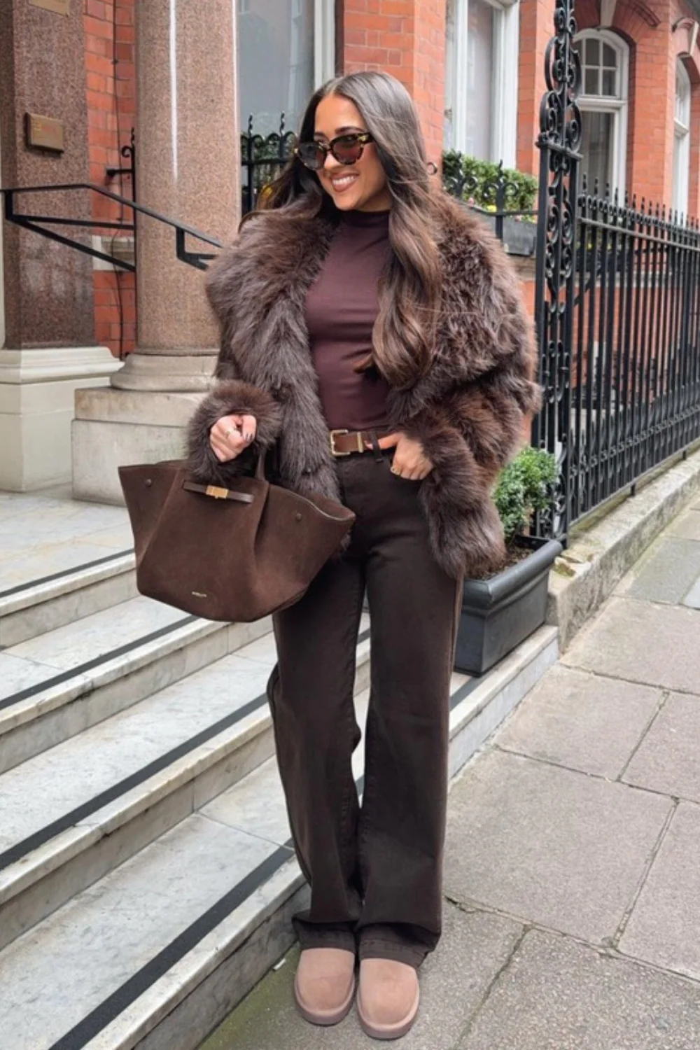 Morgan chocolate straight leg jeans - Image 3