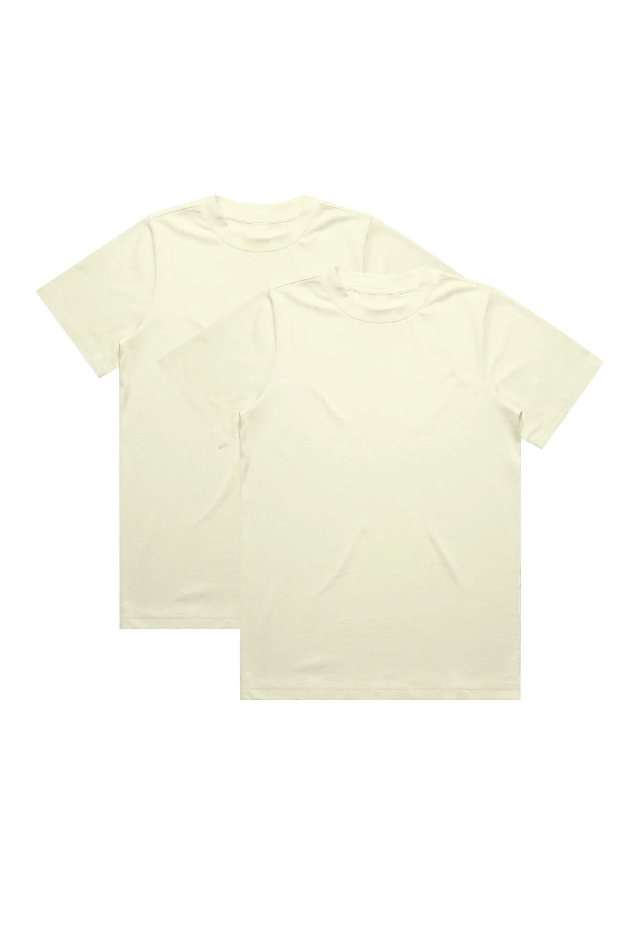 MULTI PACK TWO BUTTER YELLOW  HEAVY WEIGHT T-SHIRTS