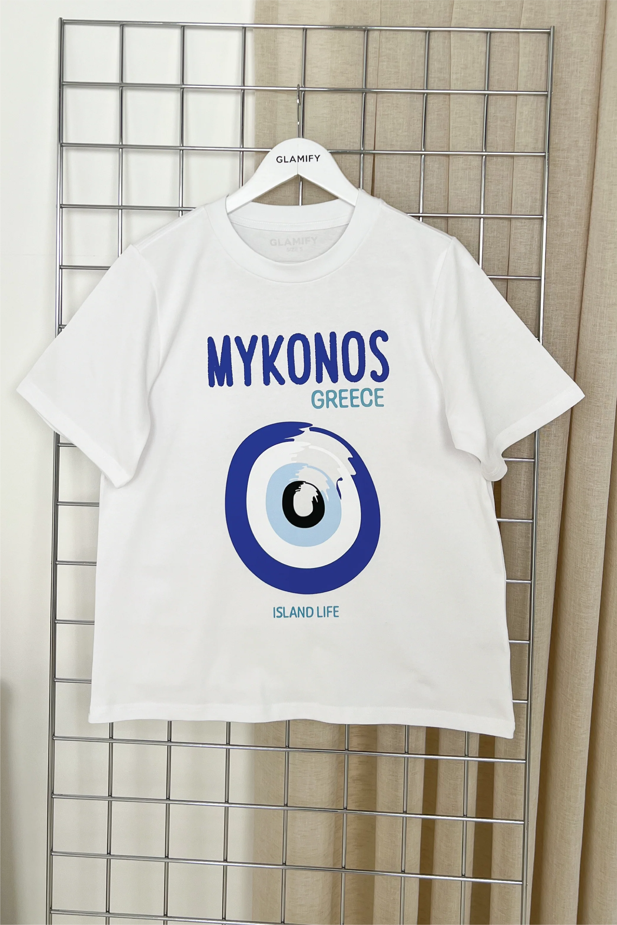 Mykonos white printed heavyweight oversized t-shirt - Image 3