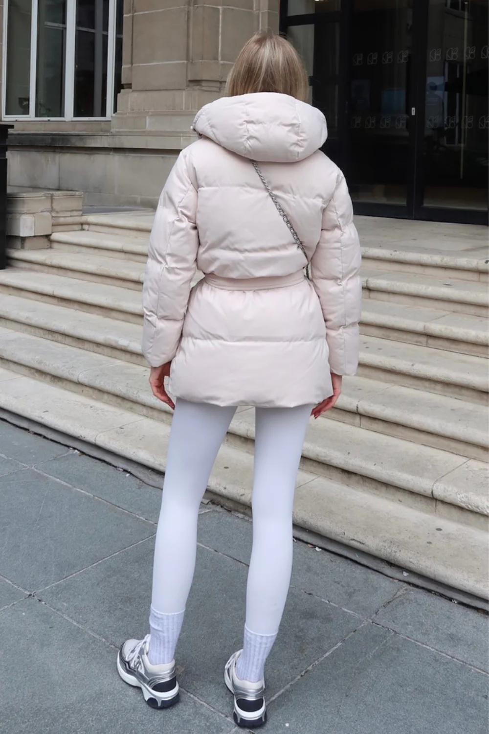 Naomi cream belted puffer coat - Image 2