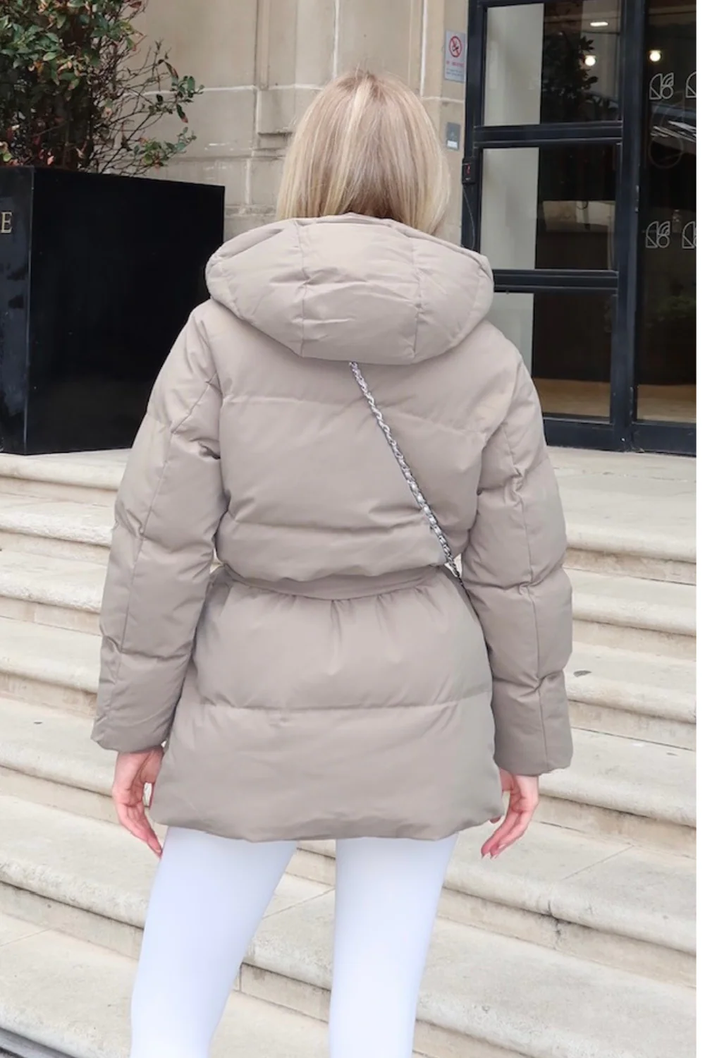 Naomi khaki belted puffer coat - Image 2