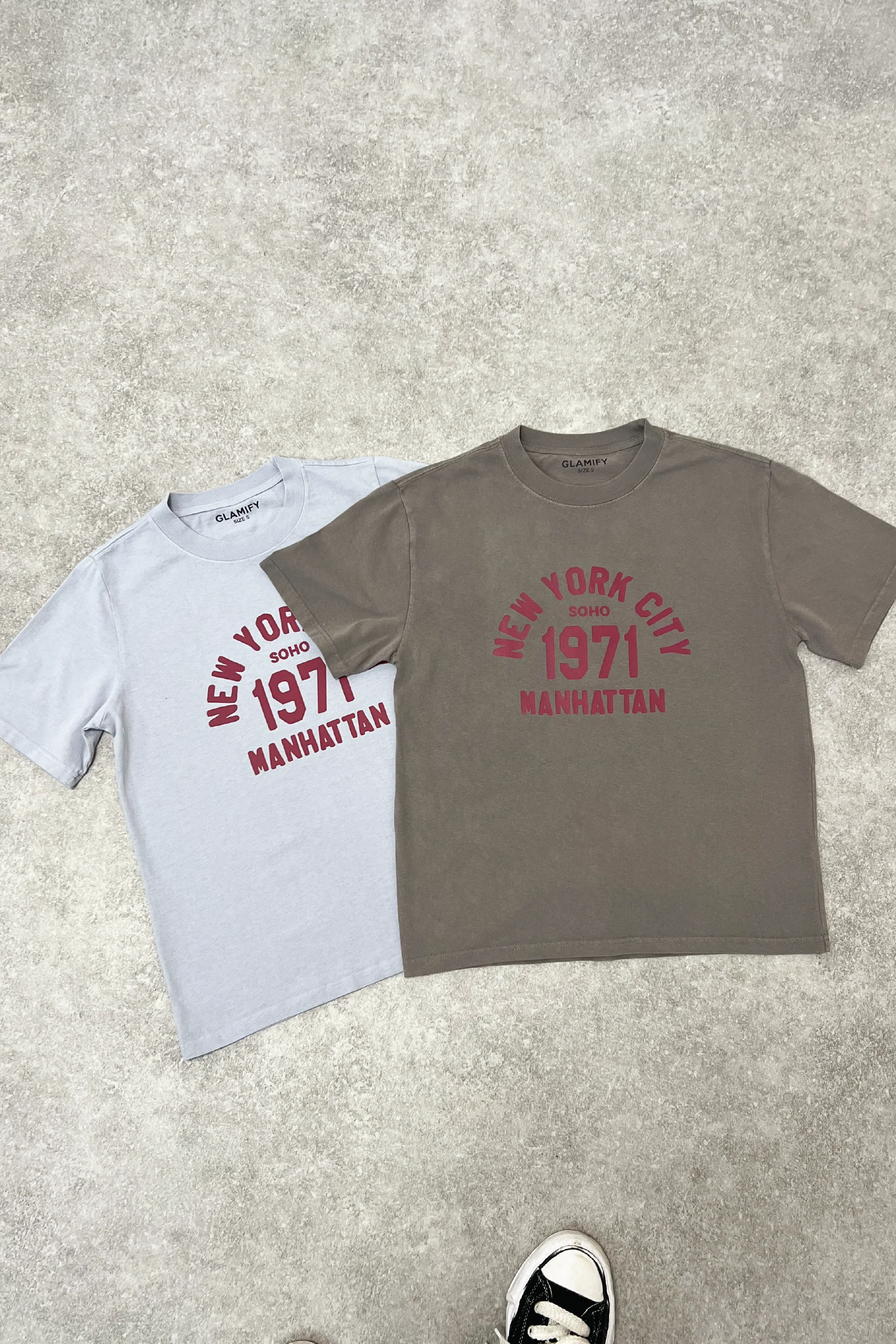 New York city faded blue printed heavyweight oversized t-shirt - Image 3