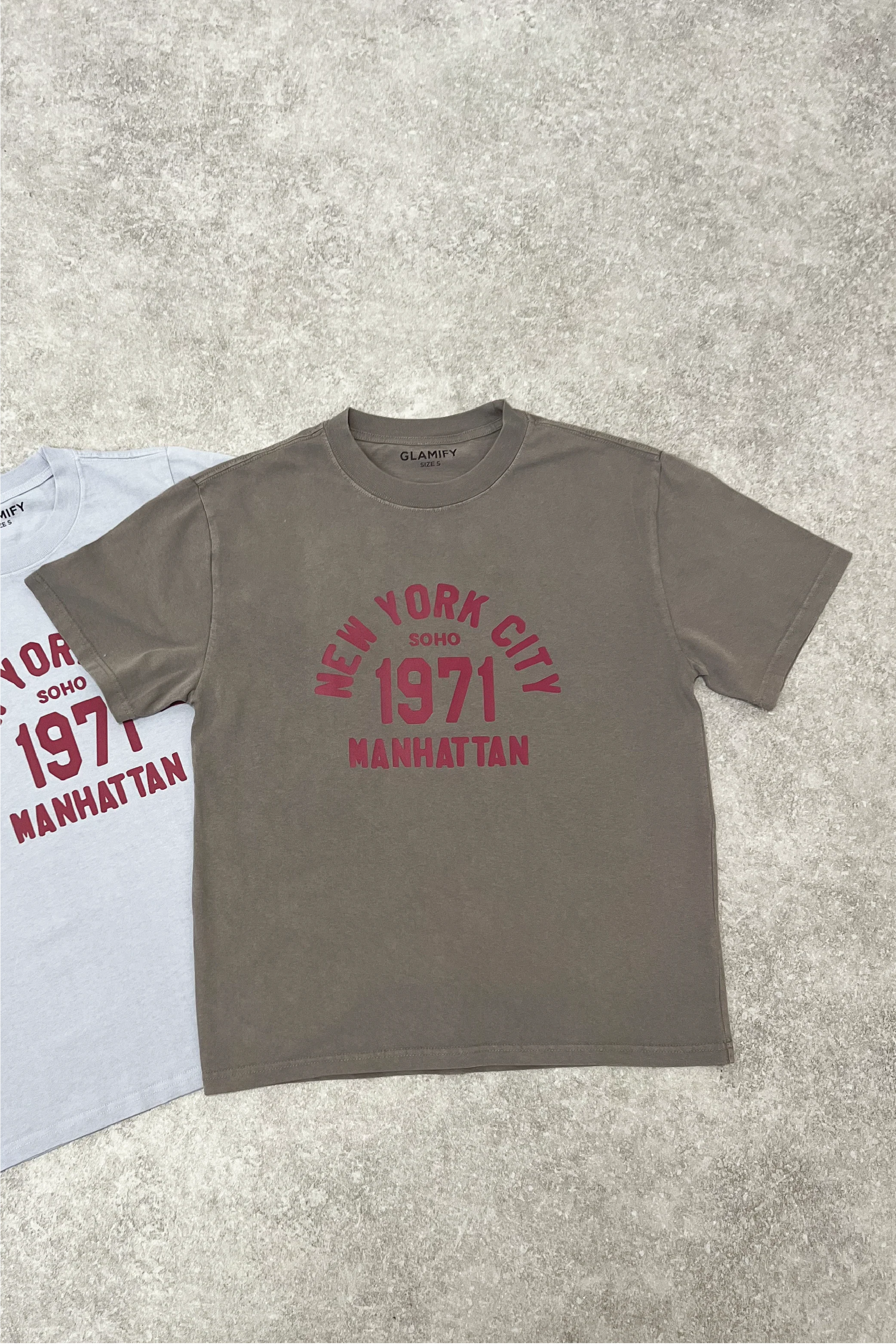 New York city faded grey printed heavyweight oversized t-shirt - Image 3
