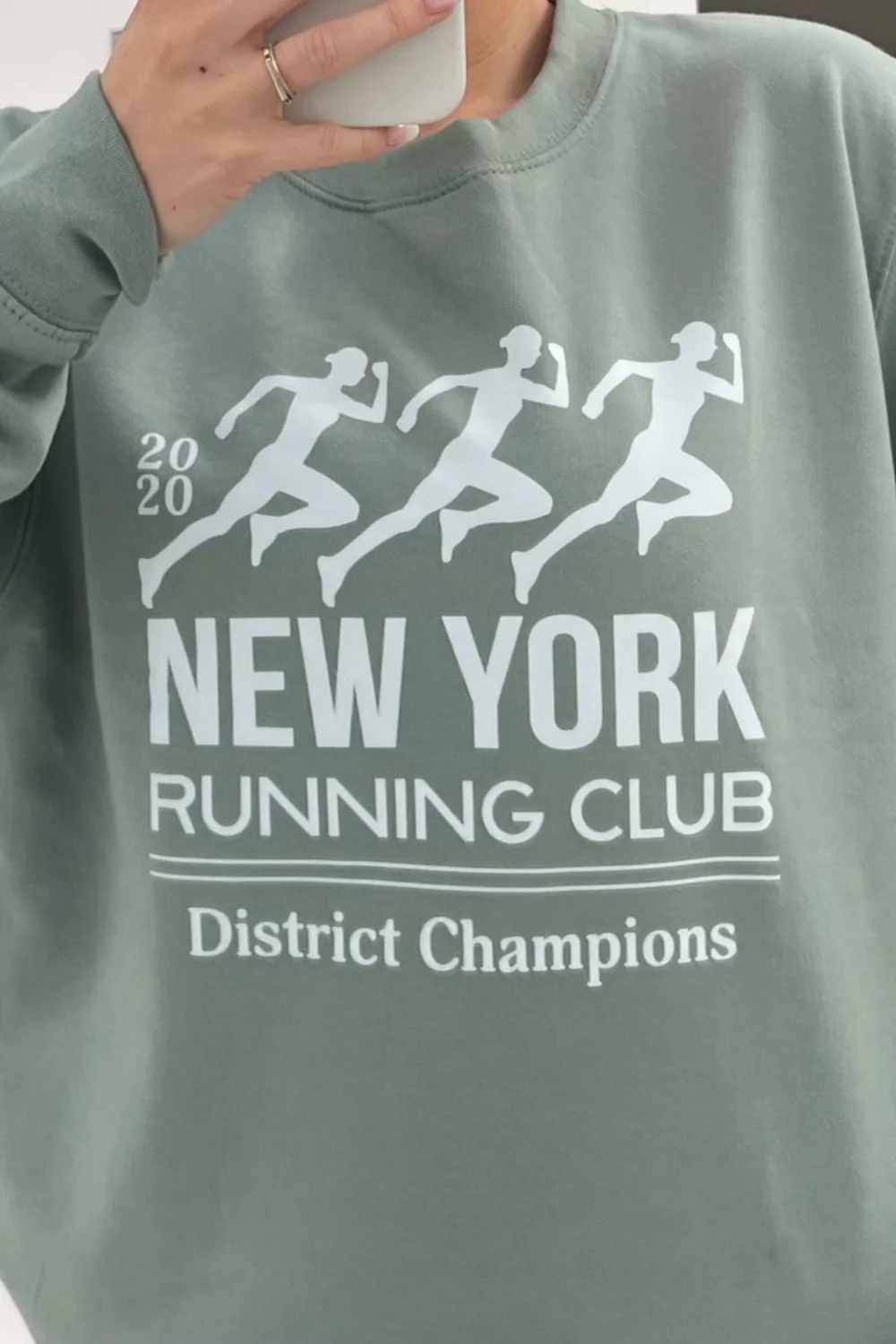 New york running club sage printed sweater - Image 2
