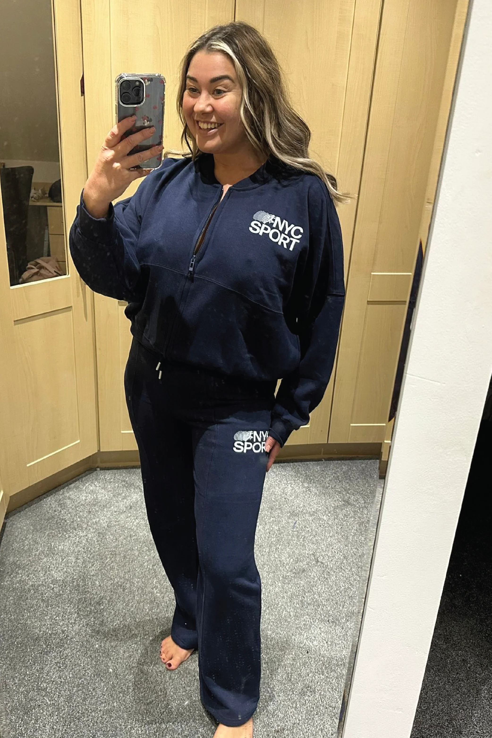 NYC sport navy printed bomber jogger loungewear - Image 3