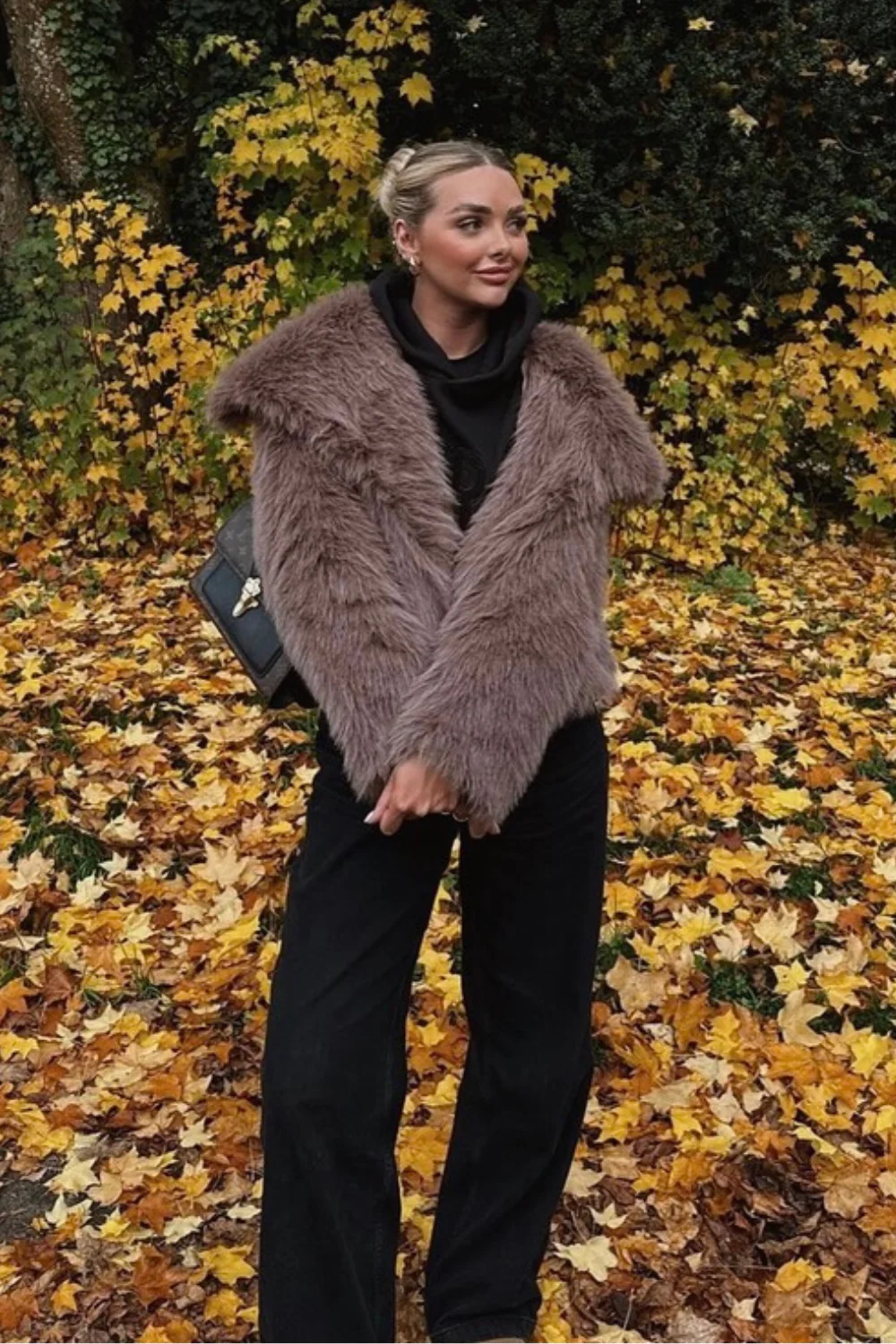 Olivia brown faux fur coat - Image 2