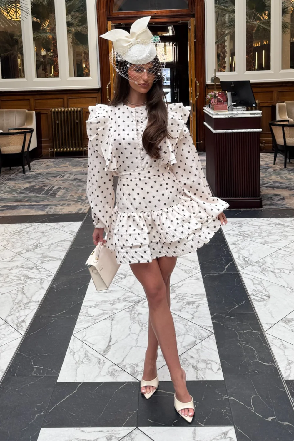 OLIVIA CREAM POLKA DOT RUFFLED SKIRT - Image 2