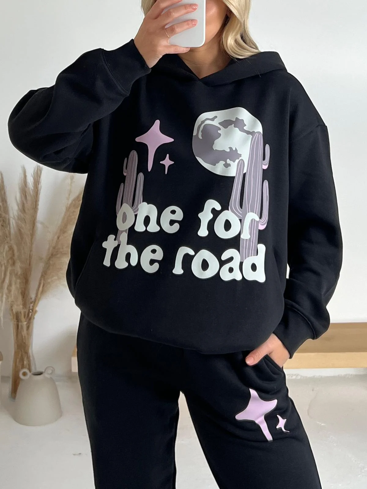 One for the road black printed hoodie - Image 3