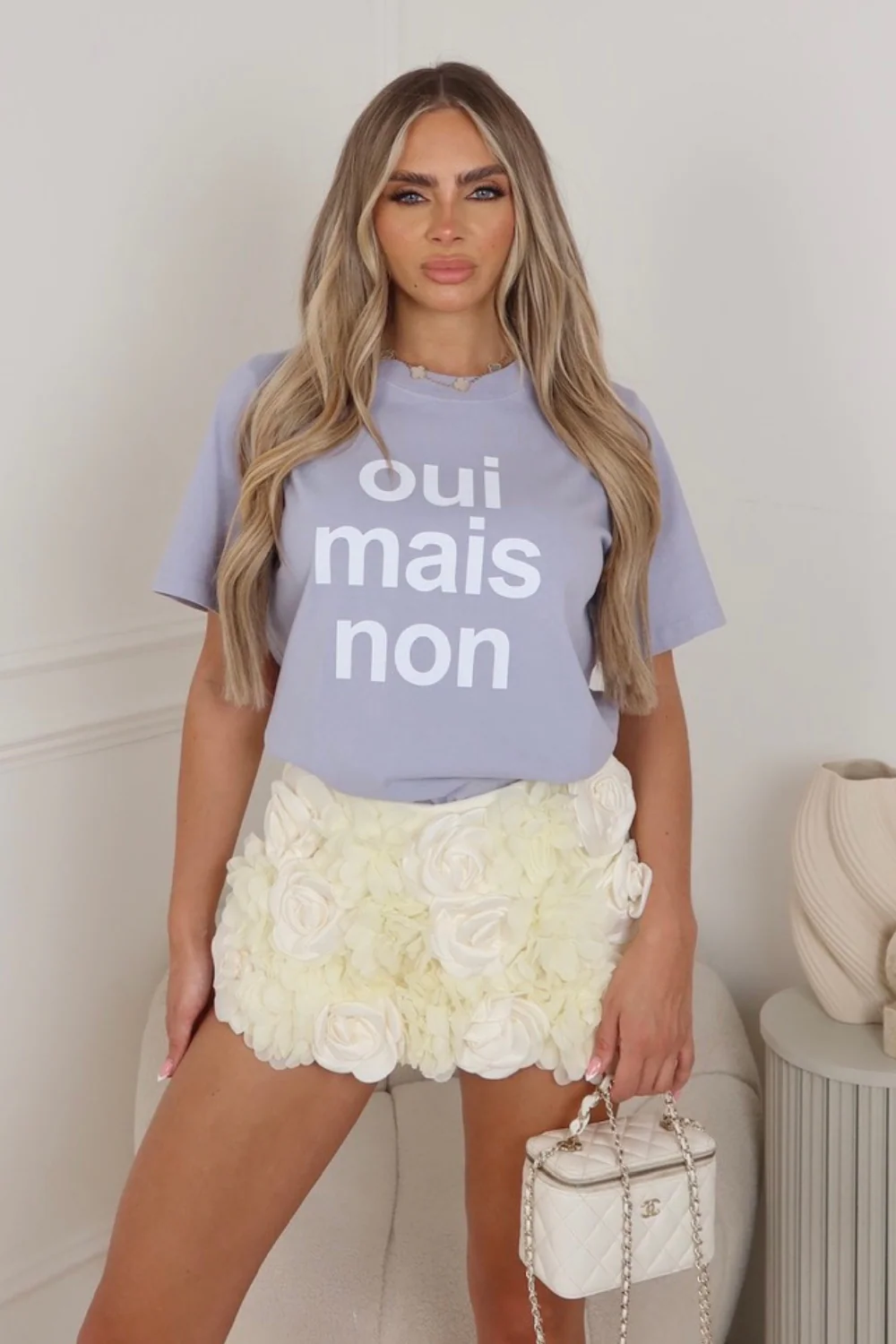 Oui mais non faded blue printed heavyweight oversized t-shirt