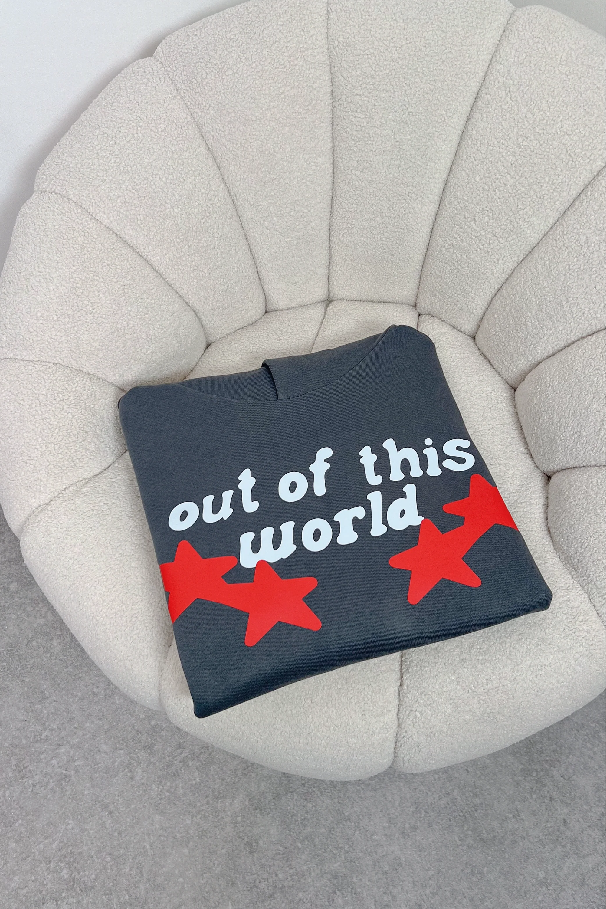 Out of this world steel grey printed relaxed hoodie - Image 5