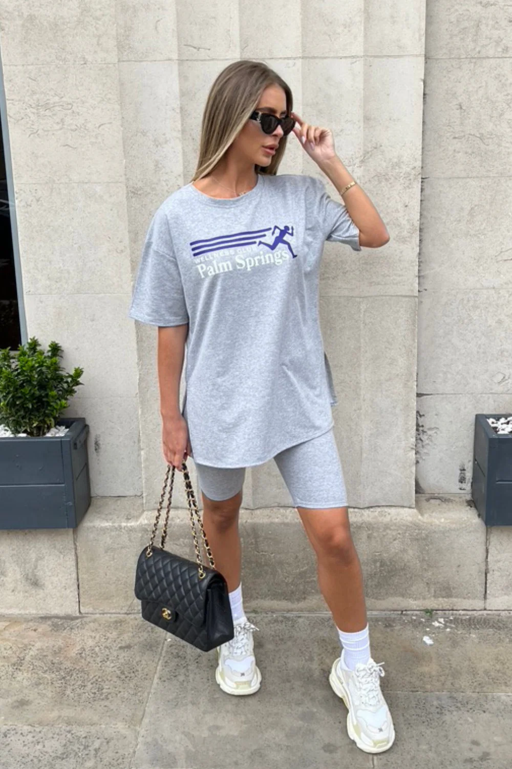 palm springs grey cycling short coord