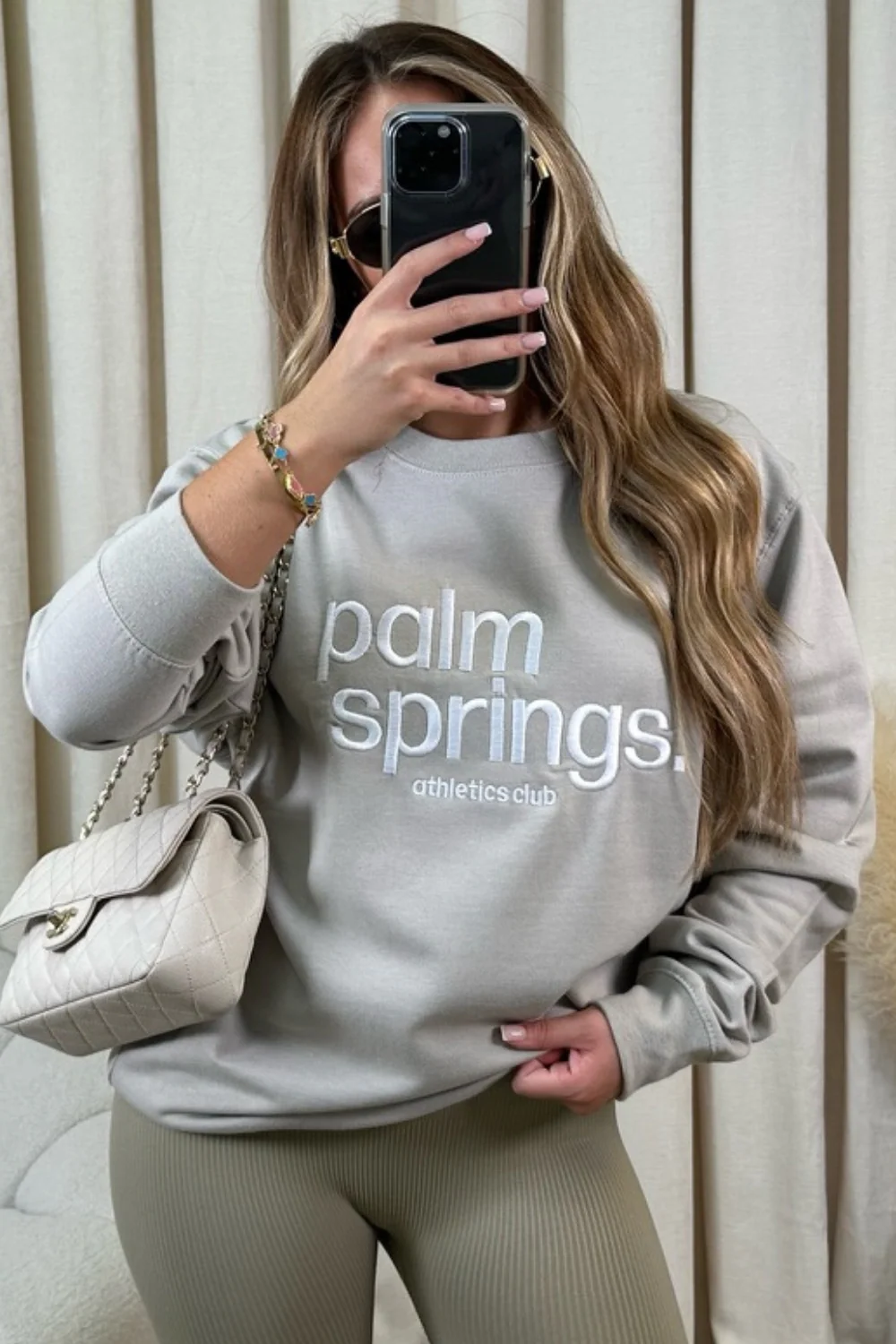 Palm springs taupe embroidered sweater - Image 2