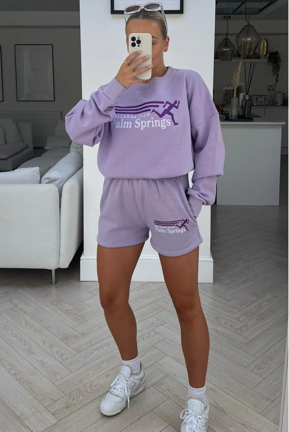 Palm springs lilac embroidered sweater short co ord - Image 2