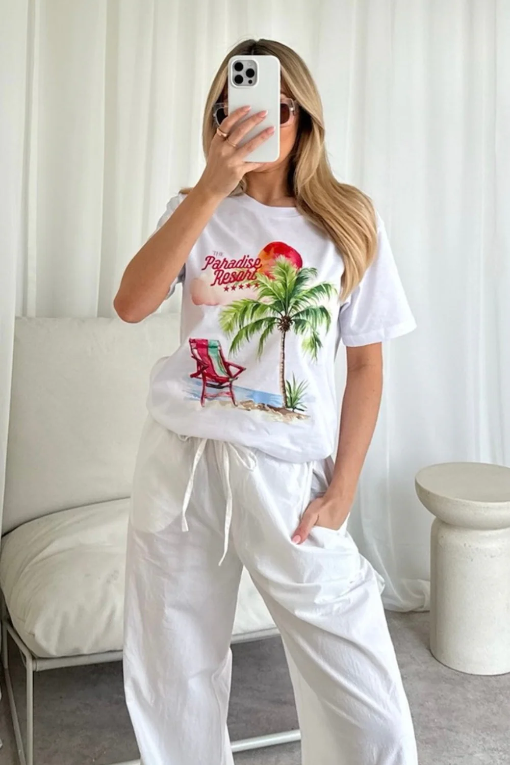 Paradise resort printed white T-shirt - Image 3