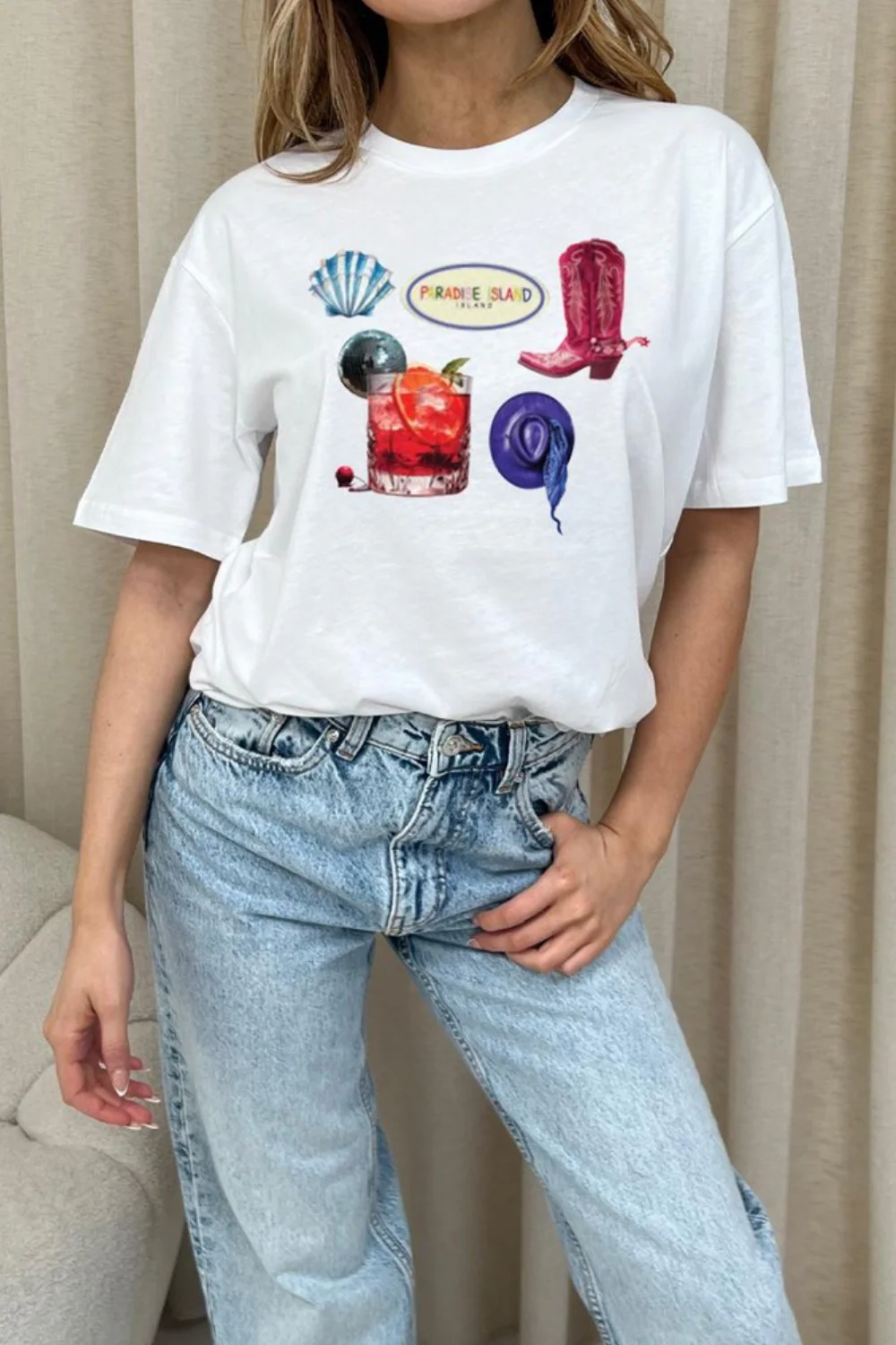 Paradise white printed t-shirt - Image 2