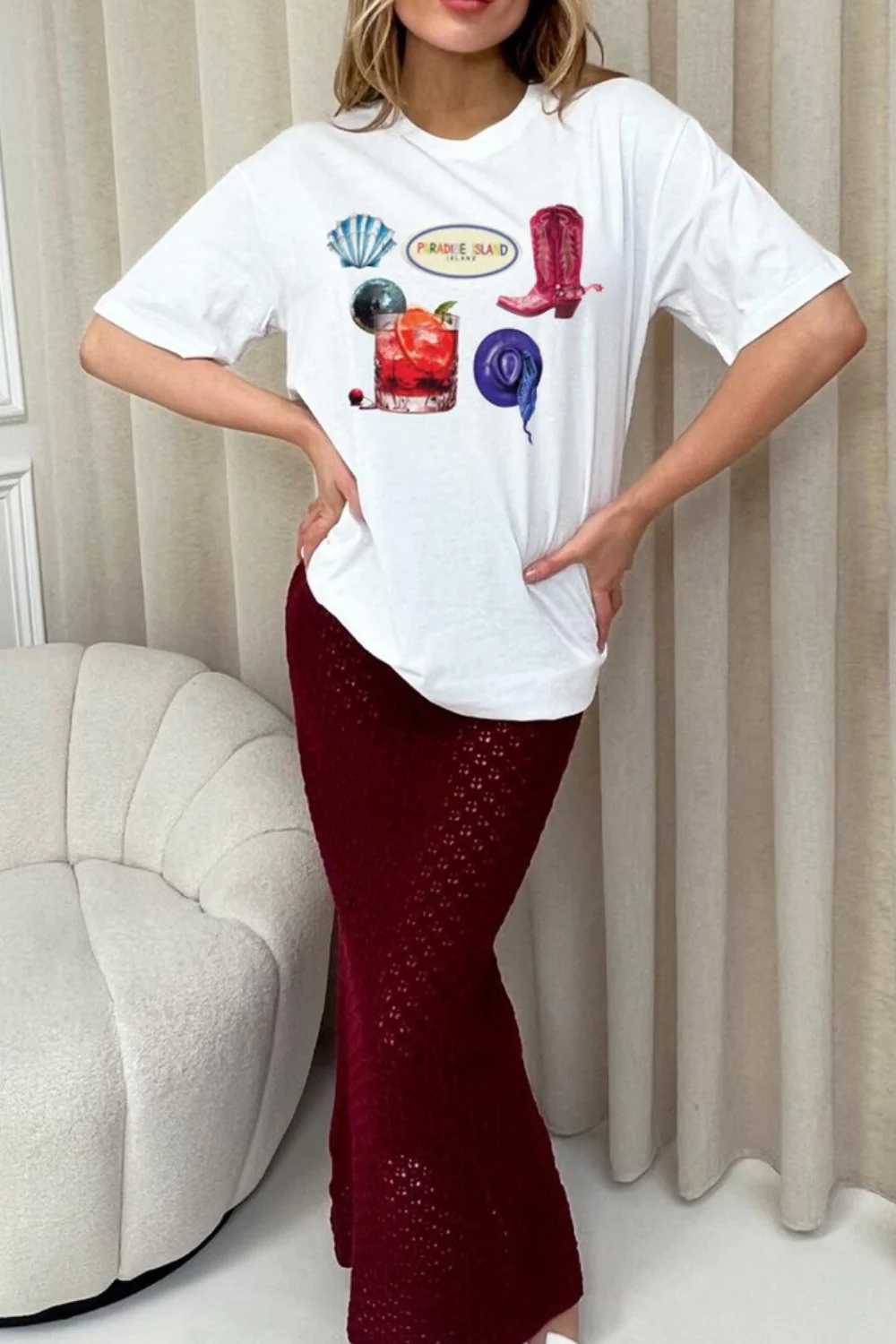 Paradise white printed t-shirt - Image 3