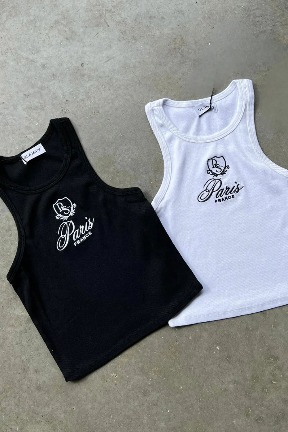 Paris Crest Black Embroidered Ribbed Vest - Image 3