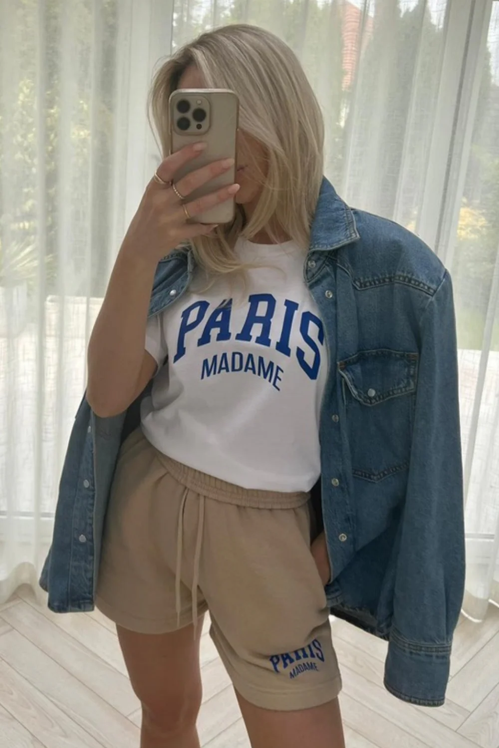Paris madame blue & stone printed short co-ord