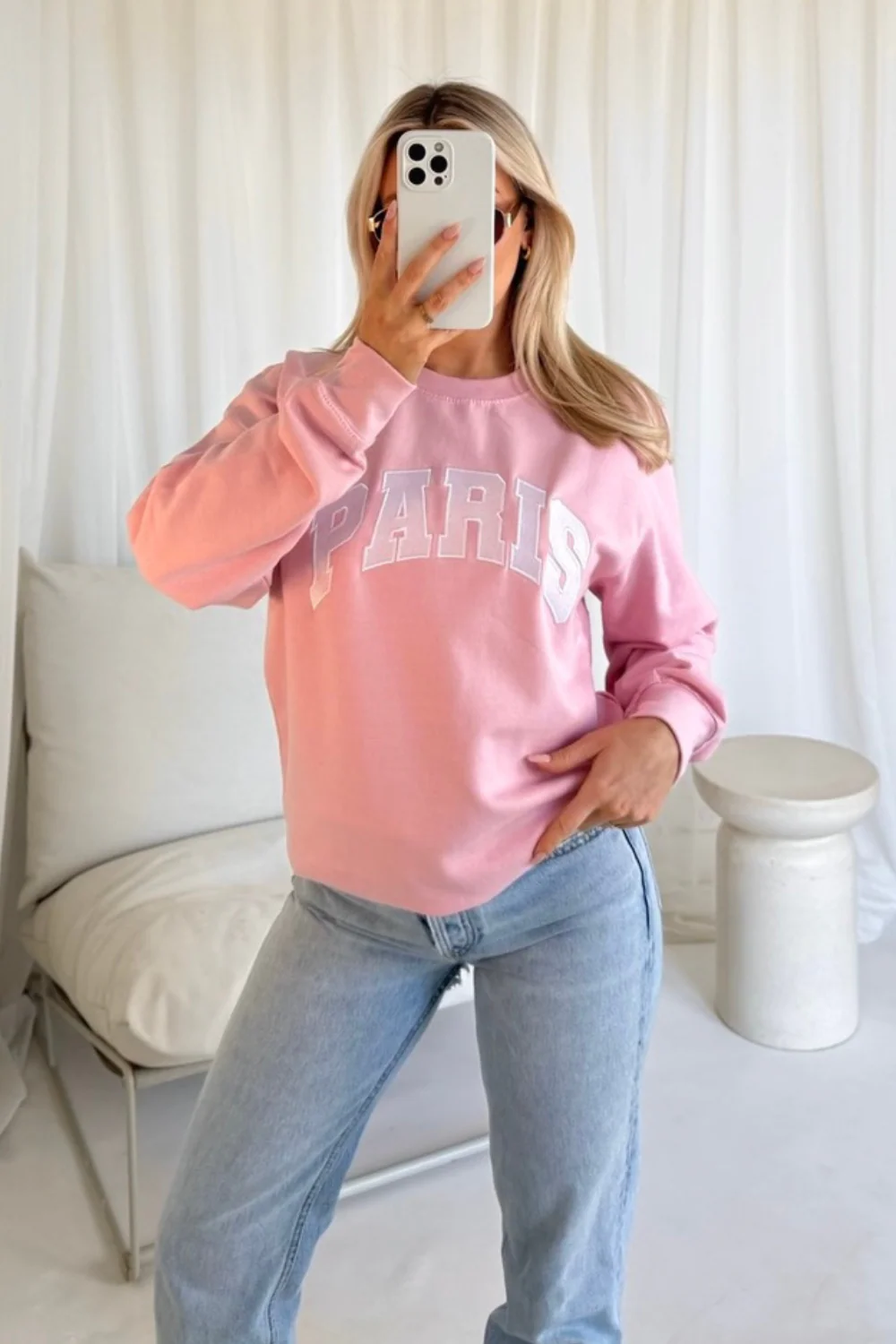 Paris pink embroidered sweater - Image 2