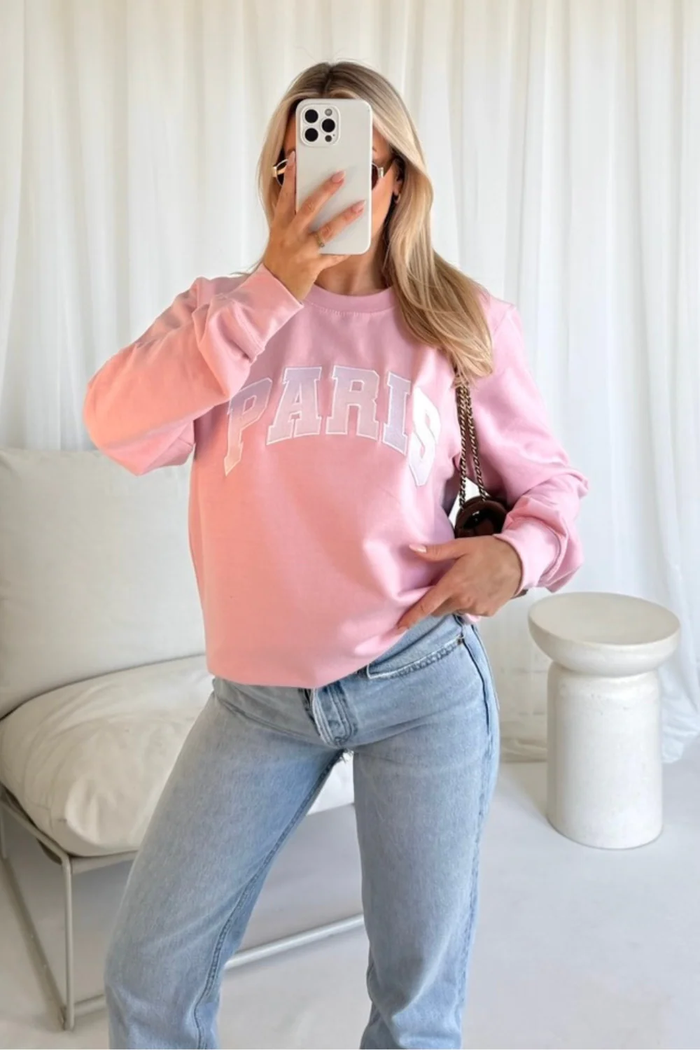 Paris pink embroidered sweater - Image 3