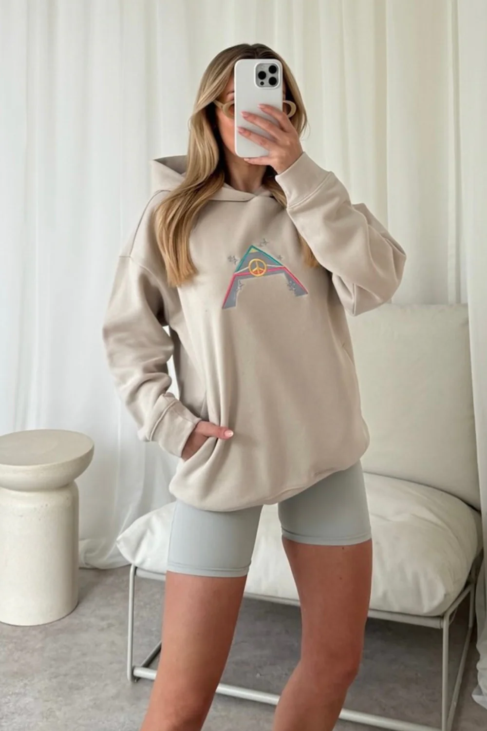 Peace pyramid bone embroidered premium hoodie